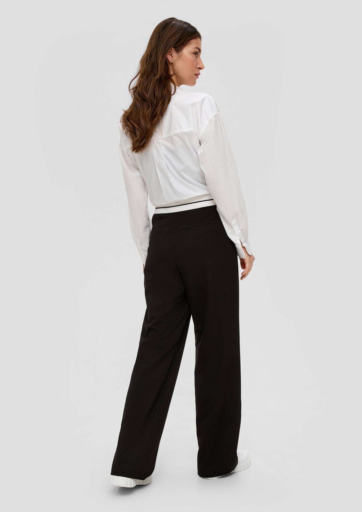 s.Oliver Trousers with waistband with a turn-back look