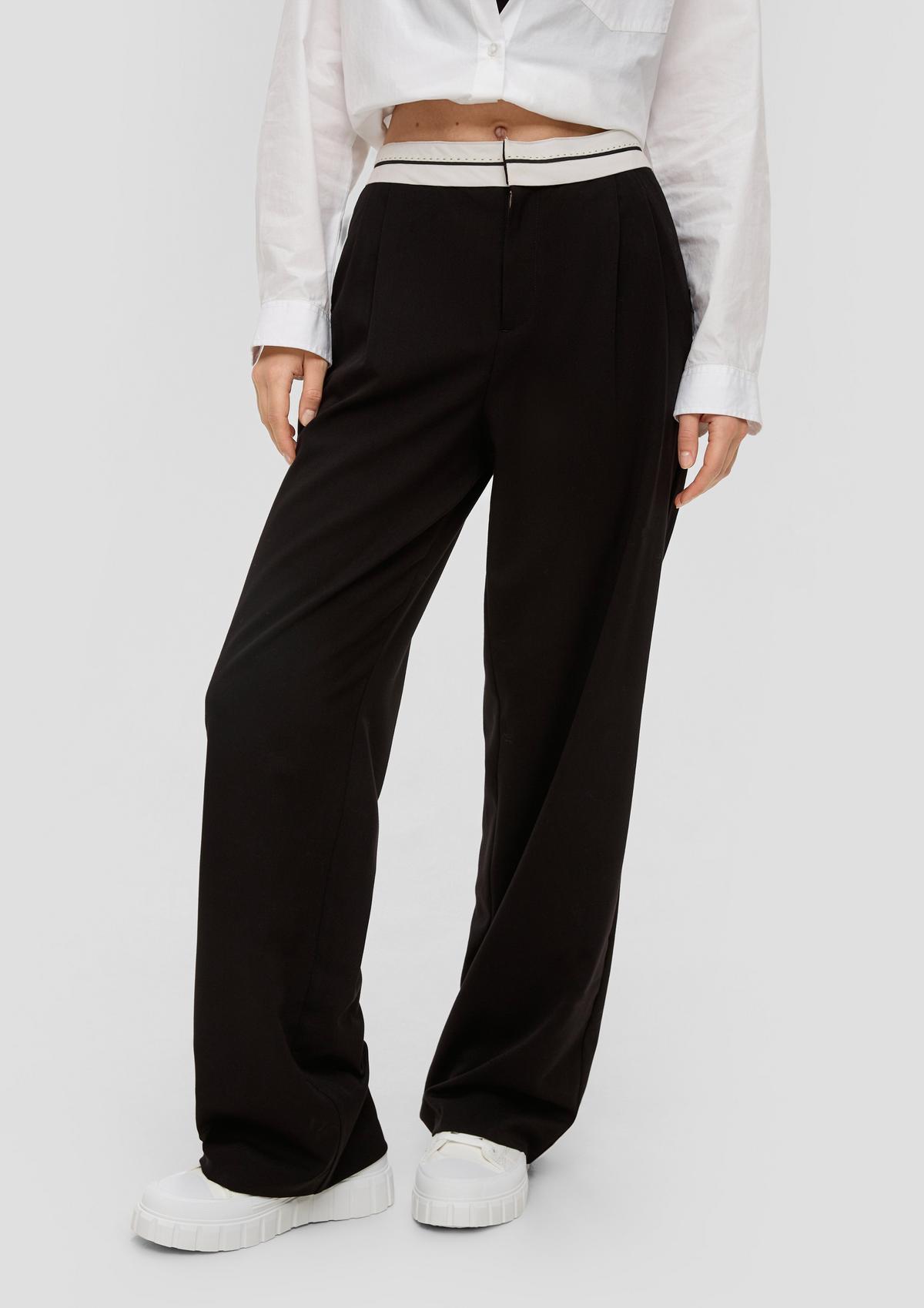 s.Oliver Trousers with waistband with a turn-back look