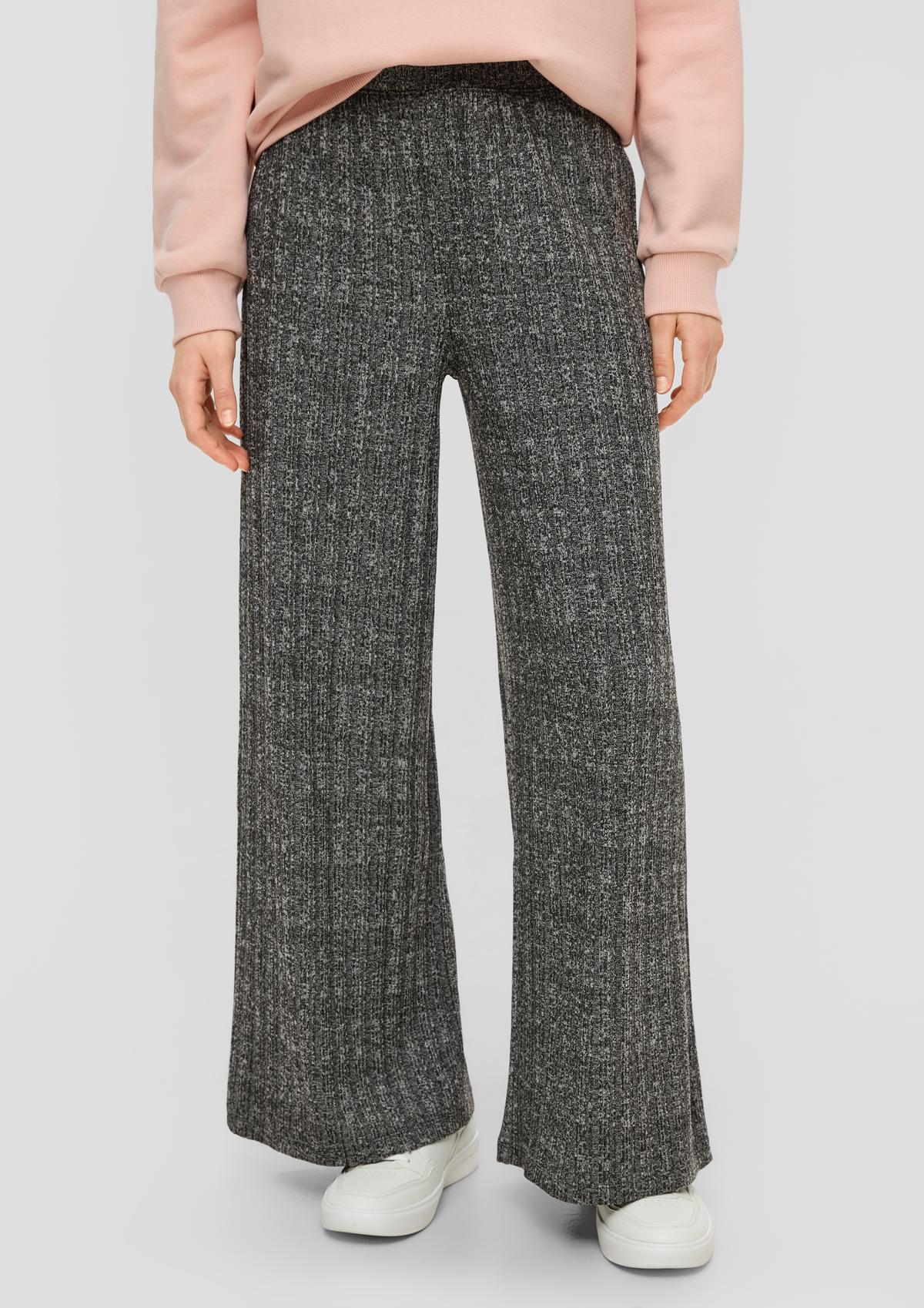Cloth trousers with a ribbed texture - dark grey