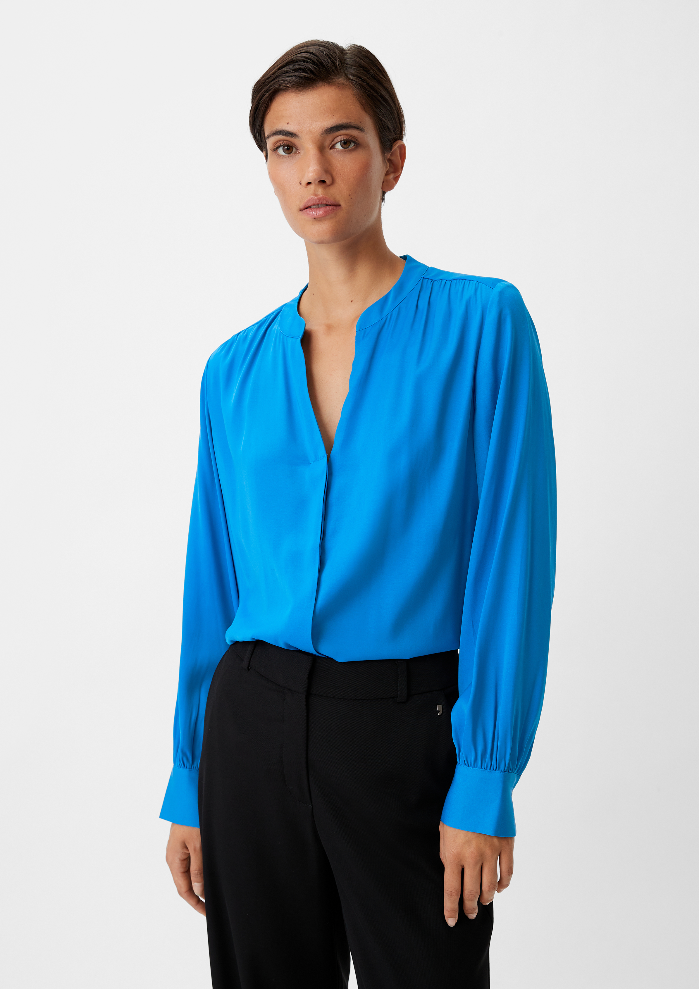 Satinbluse aus Viskosemix - royalblau | Comma