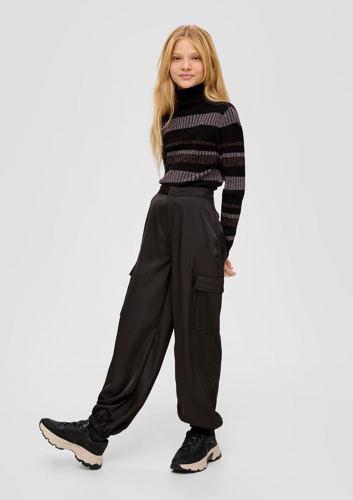 s.Oliver Loose fit: satin parachute trousers