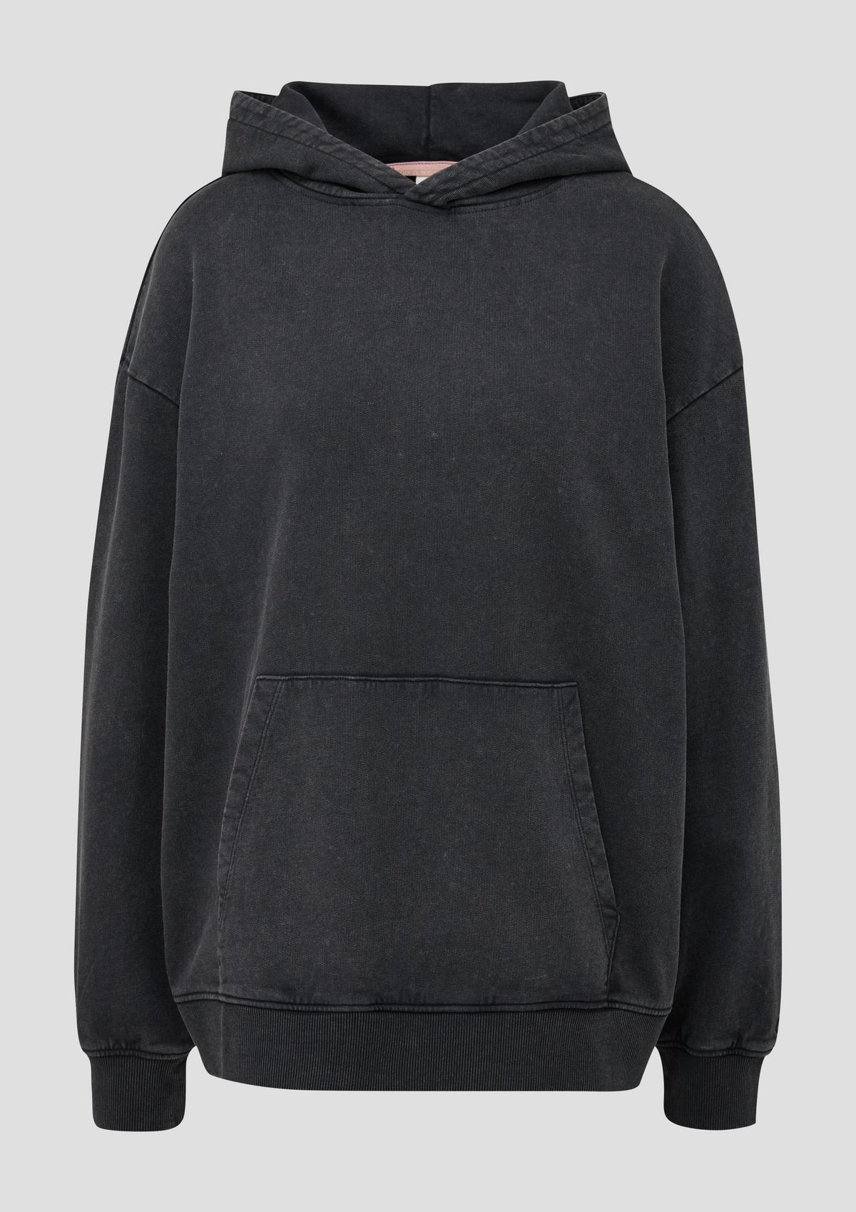 Sweatshirt mit Waschung - schwarz