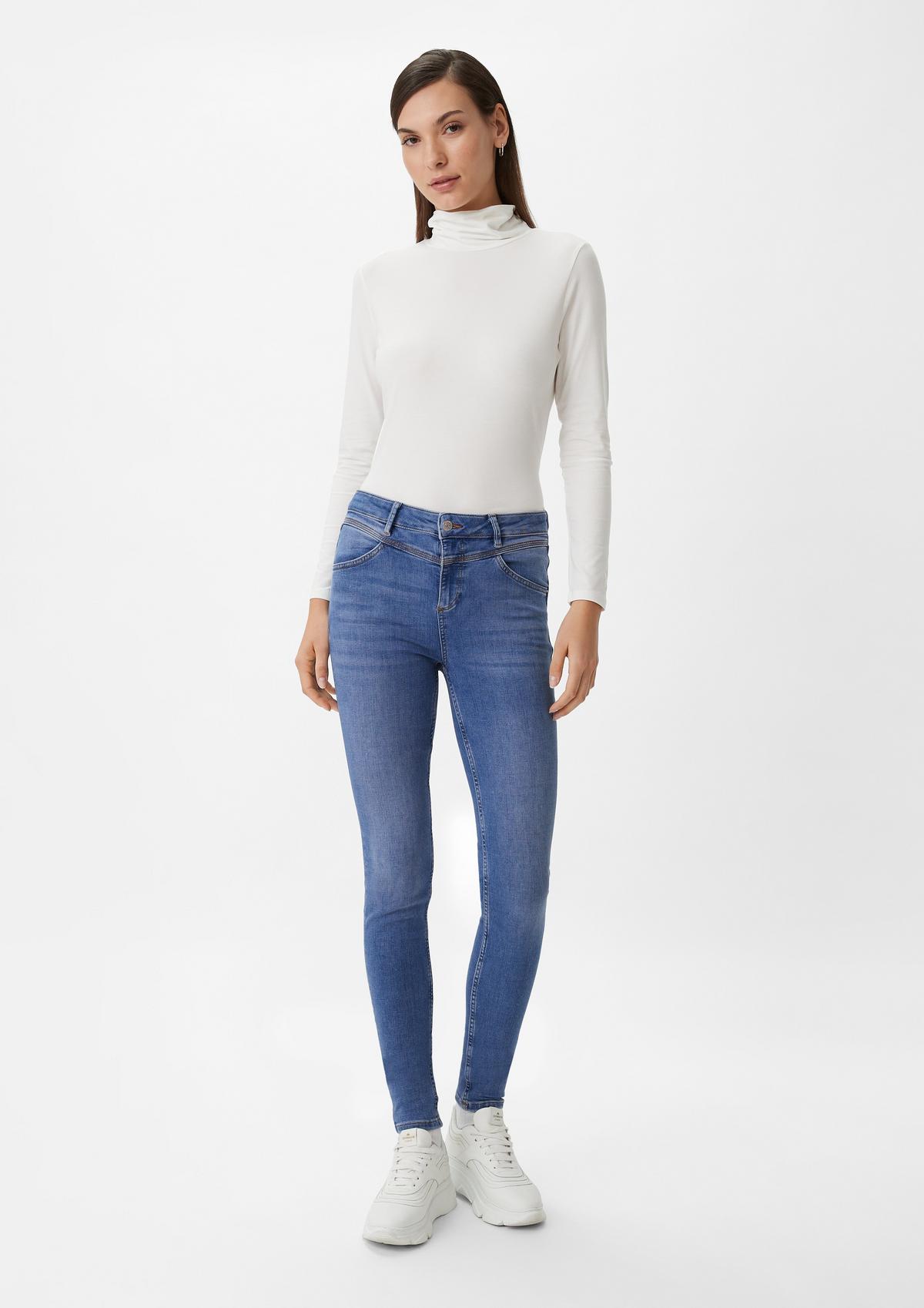 comma Super skinny: jeans with a saddle yoke