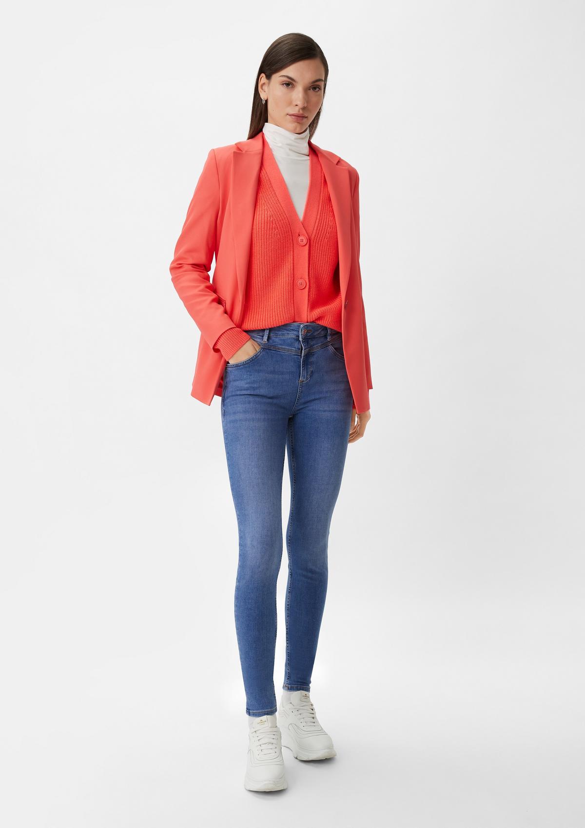 comma Super skinny: jeans with a saddle yoke