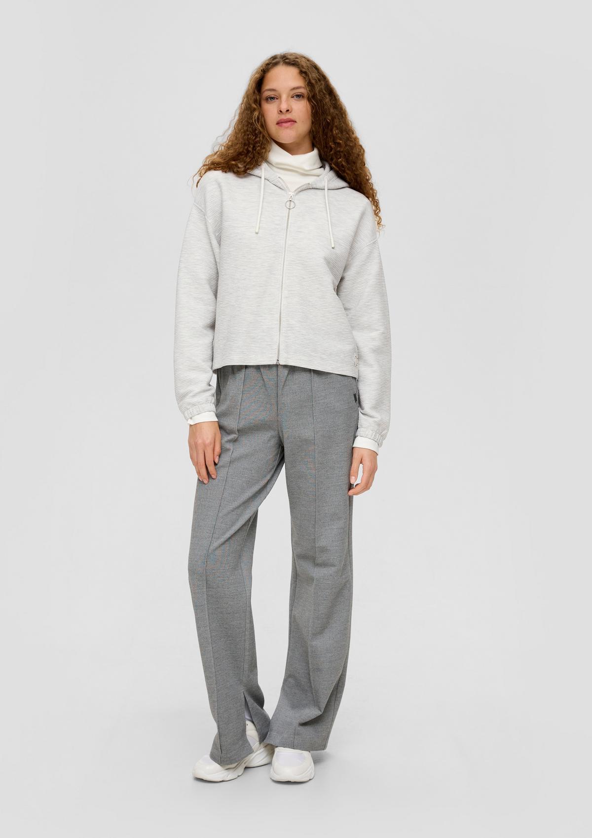 s.Oliver Sweatshirt jacket with a ribbed texture