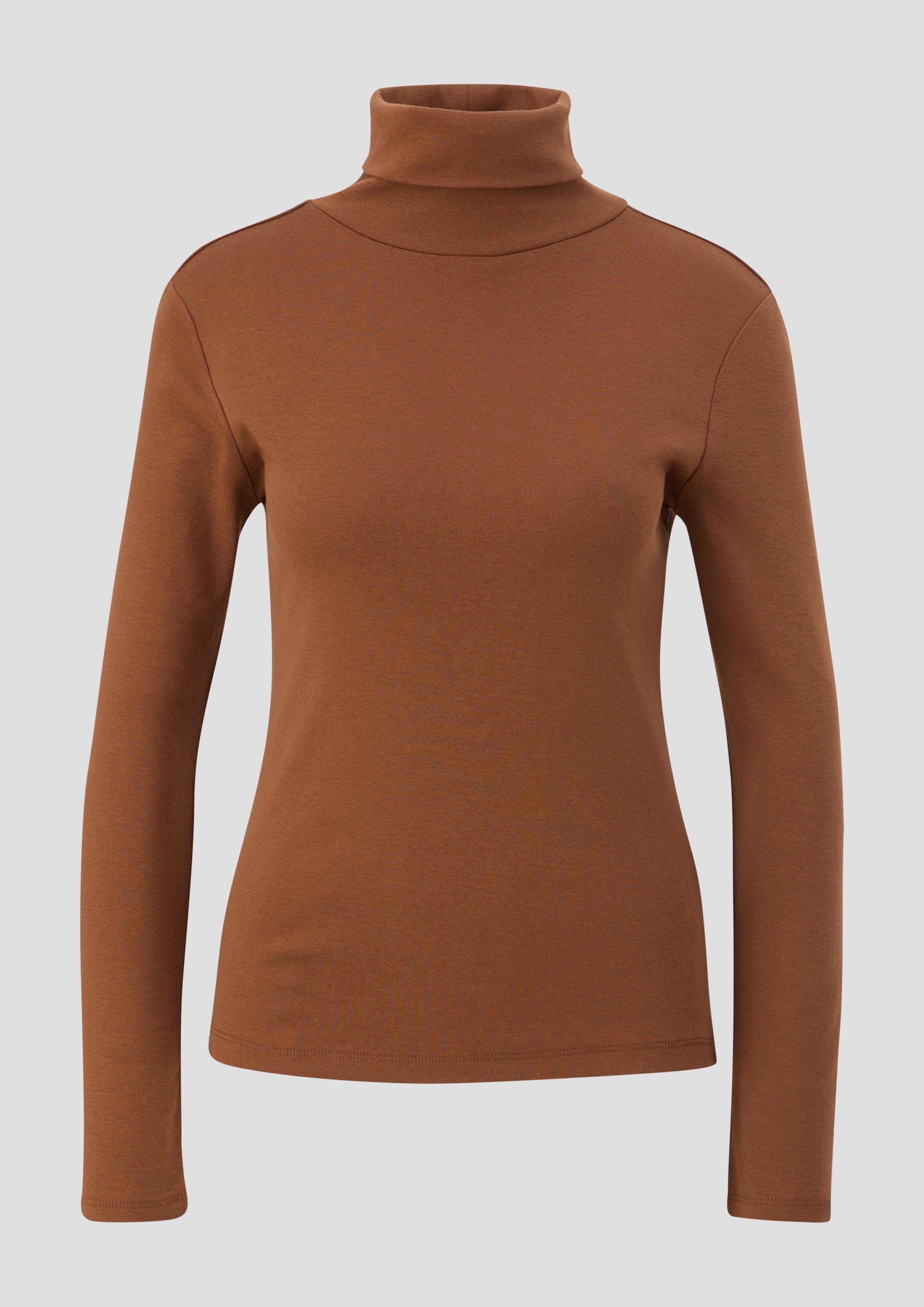 s.Oliver - Rollkragenshirt aus Baumwolle, Damen, braun