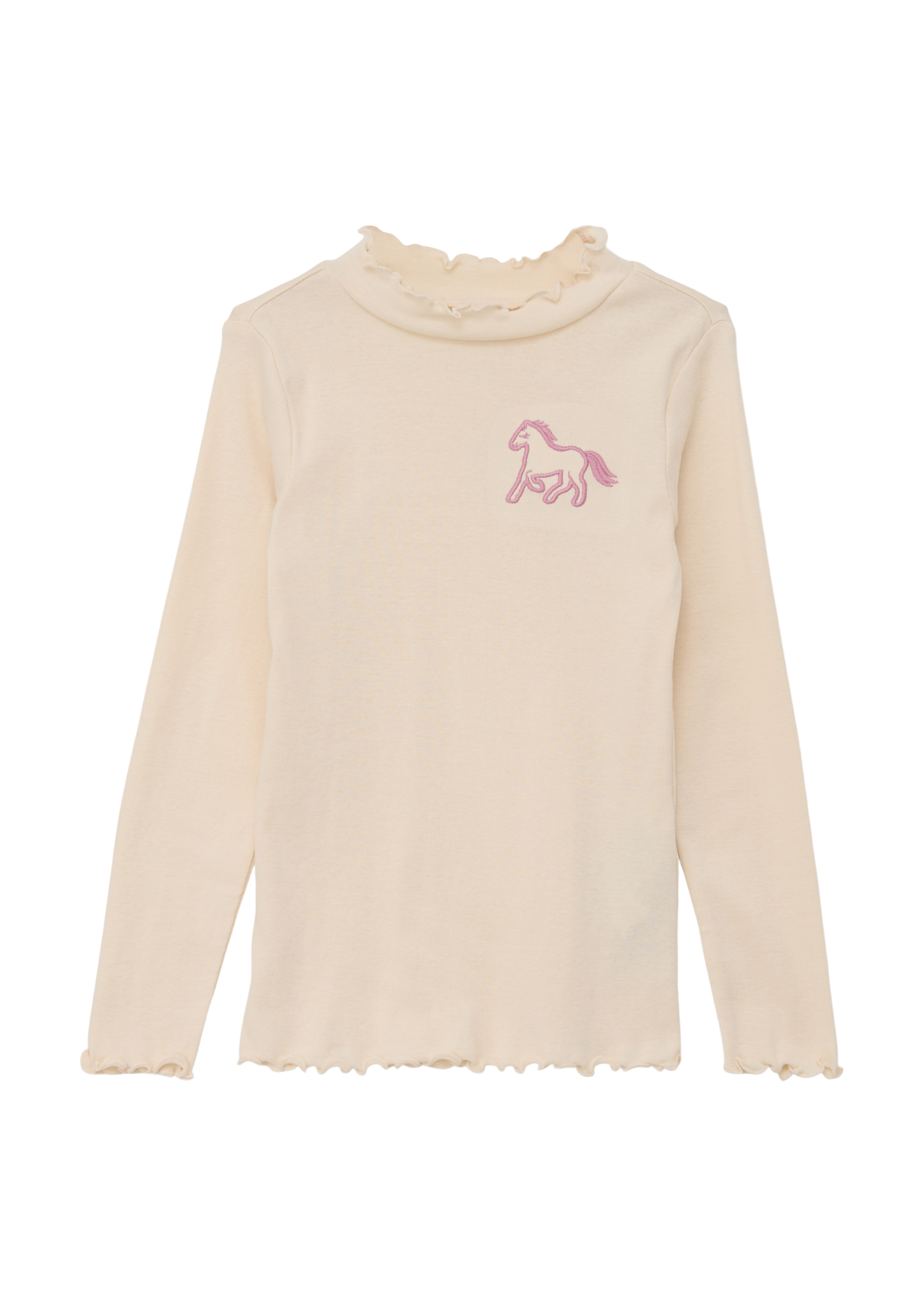 s.Oliver - Longsleeve mit Rollsaum, Kinder, Beige