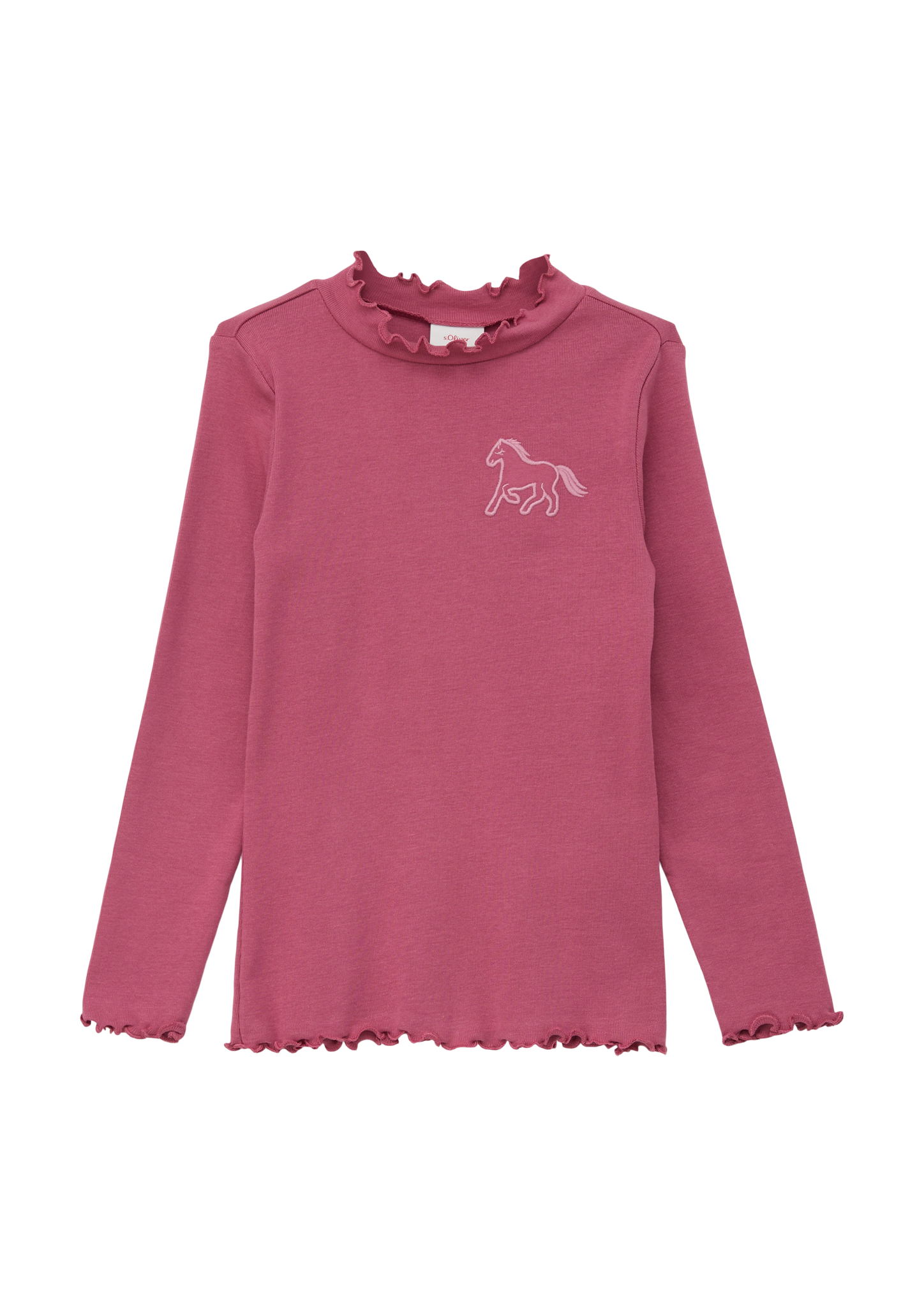 s.Oliver - Longsleeve mit Rollsaum, Kinder, Rosa