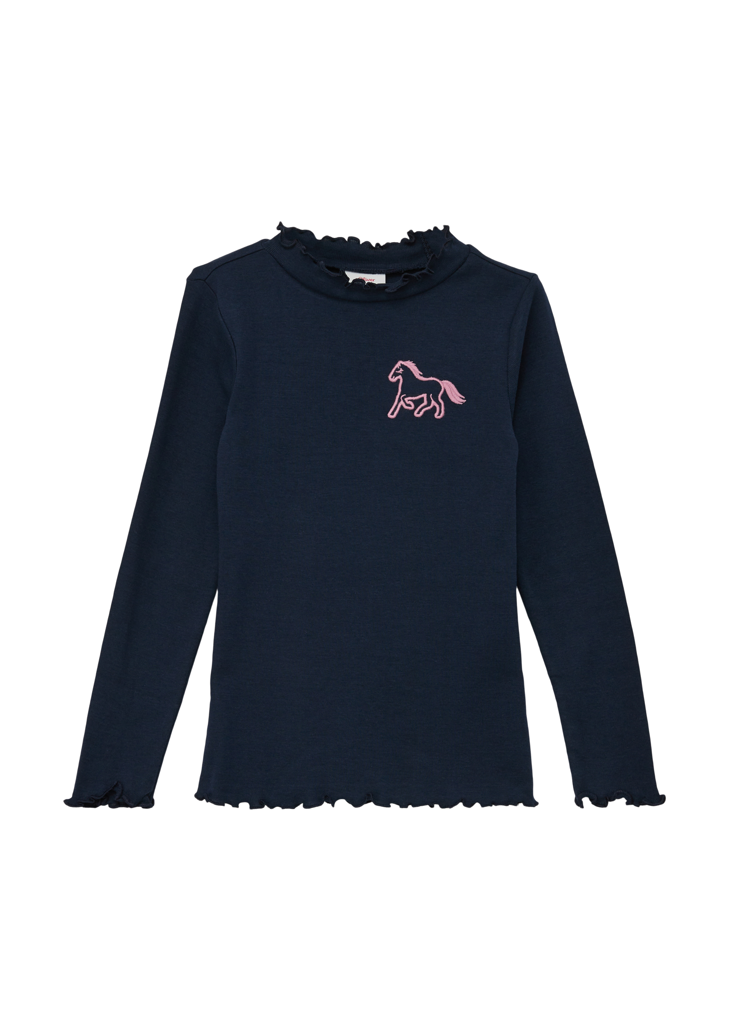 s.Oliver - Longsleeve mit Rollsaum, Kinder, blau