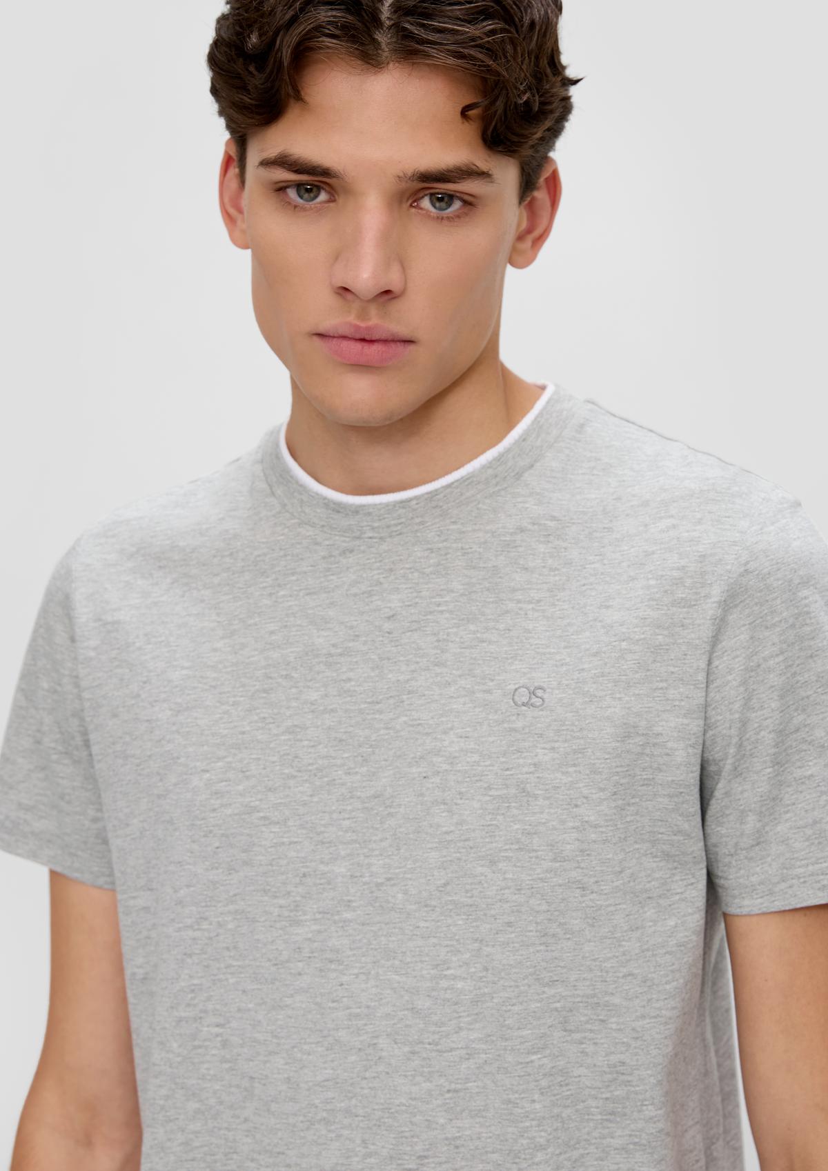 s.Oliver T-shirt with a layered crew neck