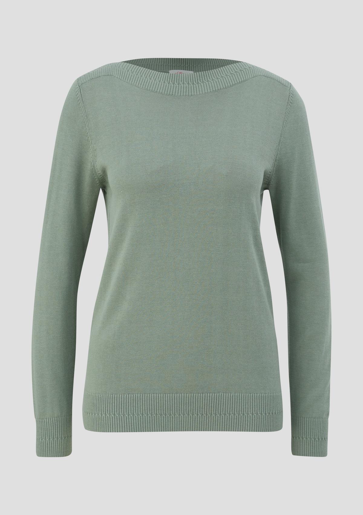 Knitted pullover petrol 