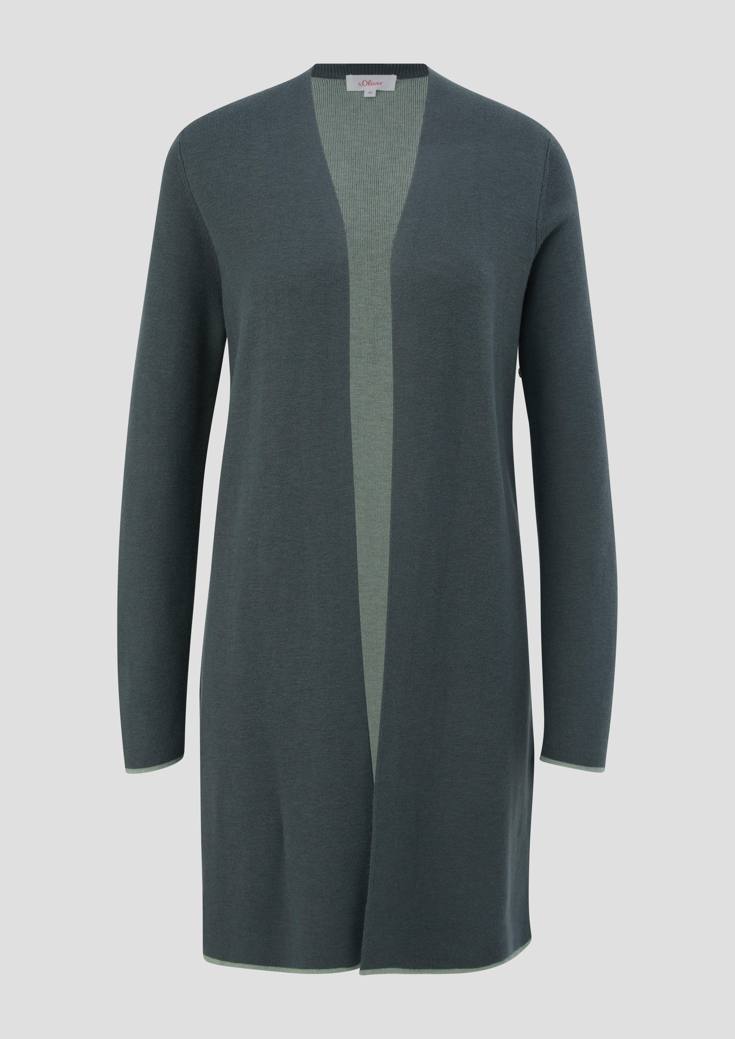 Thumbnail - s.Oliver - Long-Cardigan in Doubleface-Qualität, Damen, Grün