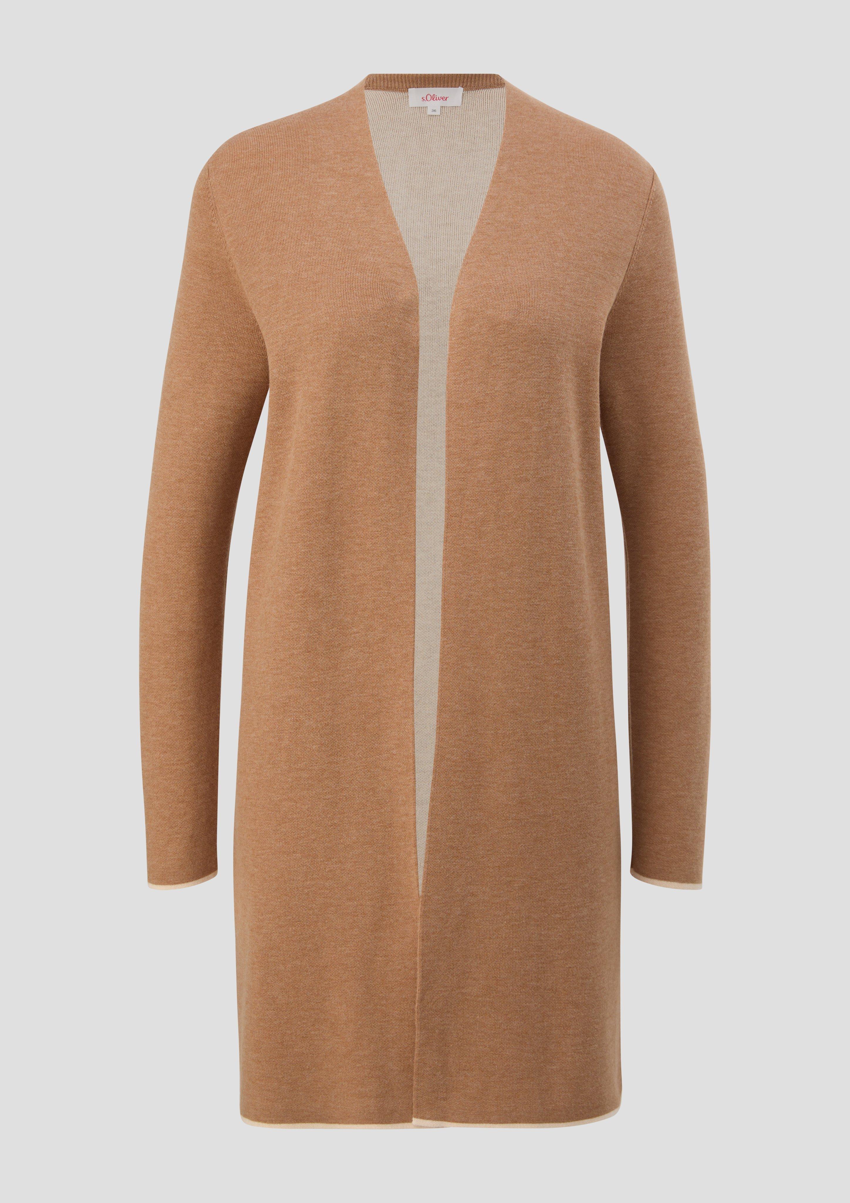 Thumbnail - s.Oliver - Long-Cardigan in Doubleface-Qualität, Damen, braun