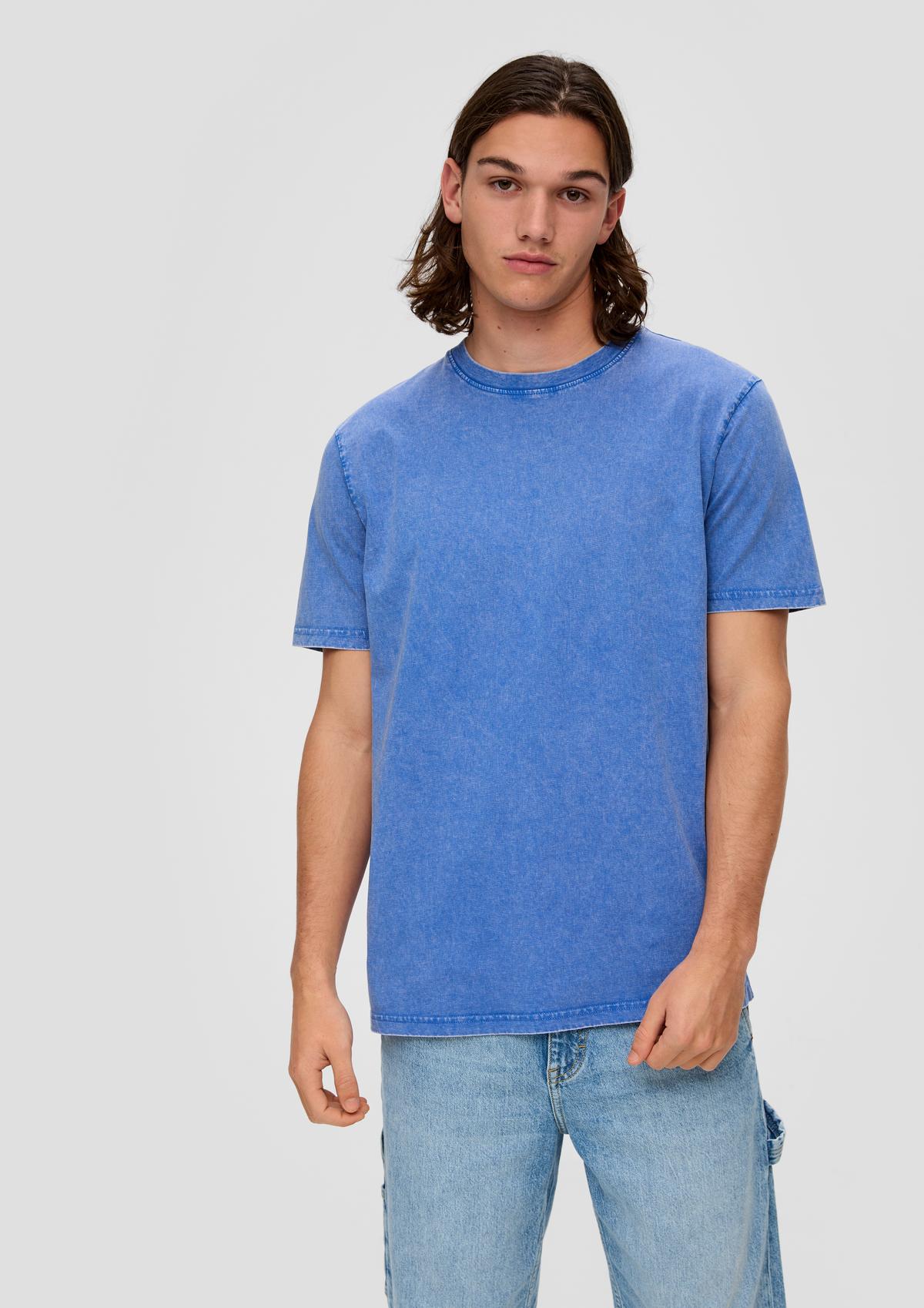 s.Oliver T-shirt en coton teint en pièce