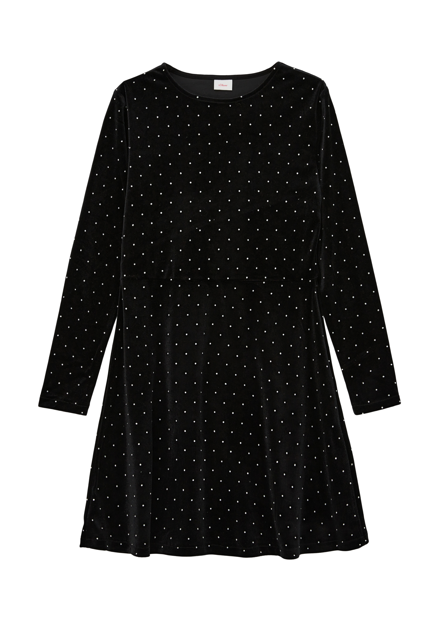 Thumbnail - s.Oliver - Samtkleid mit Schmucksteinen, Mädchen, schwarz