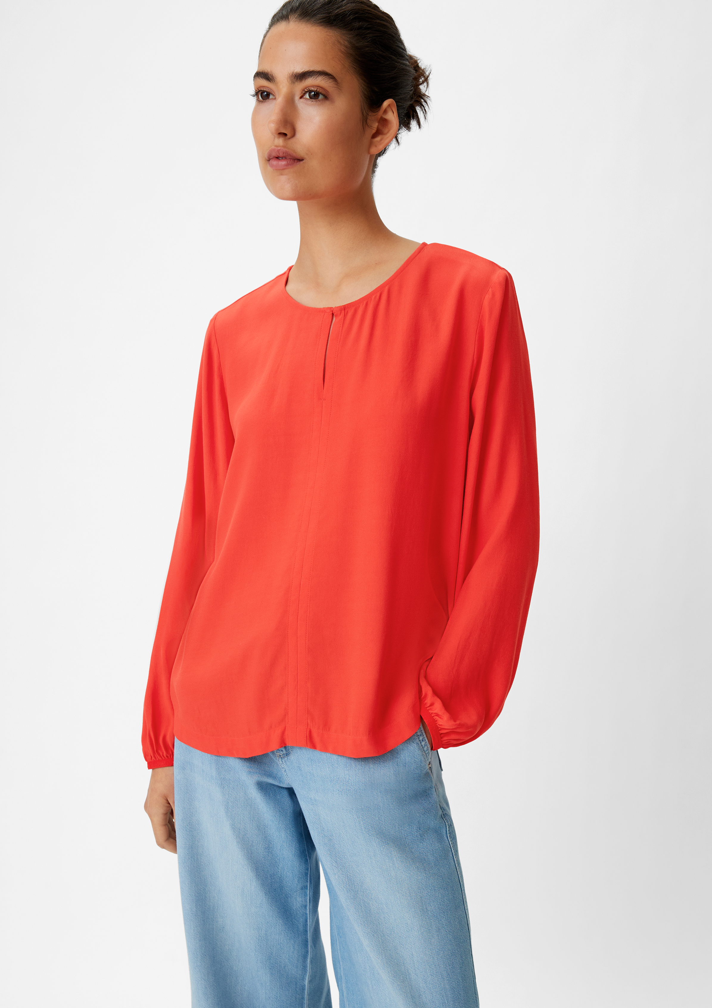 Satinbluse aus Viskose - hellorange | Comma