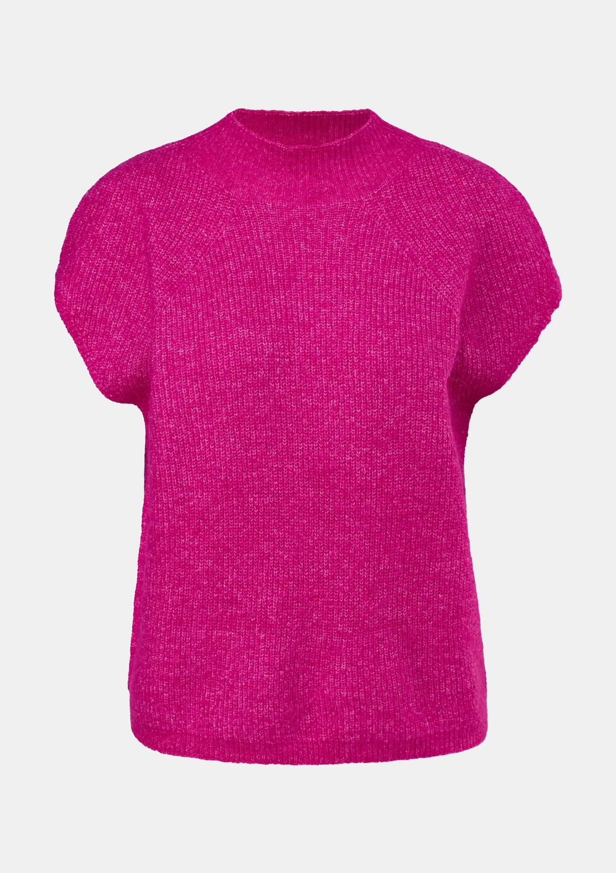 Sleeveless knitted jumper with alpaca wool - pink | Comma