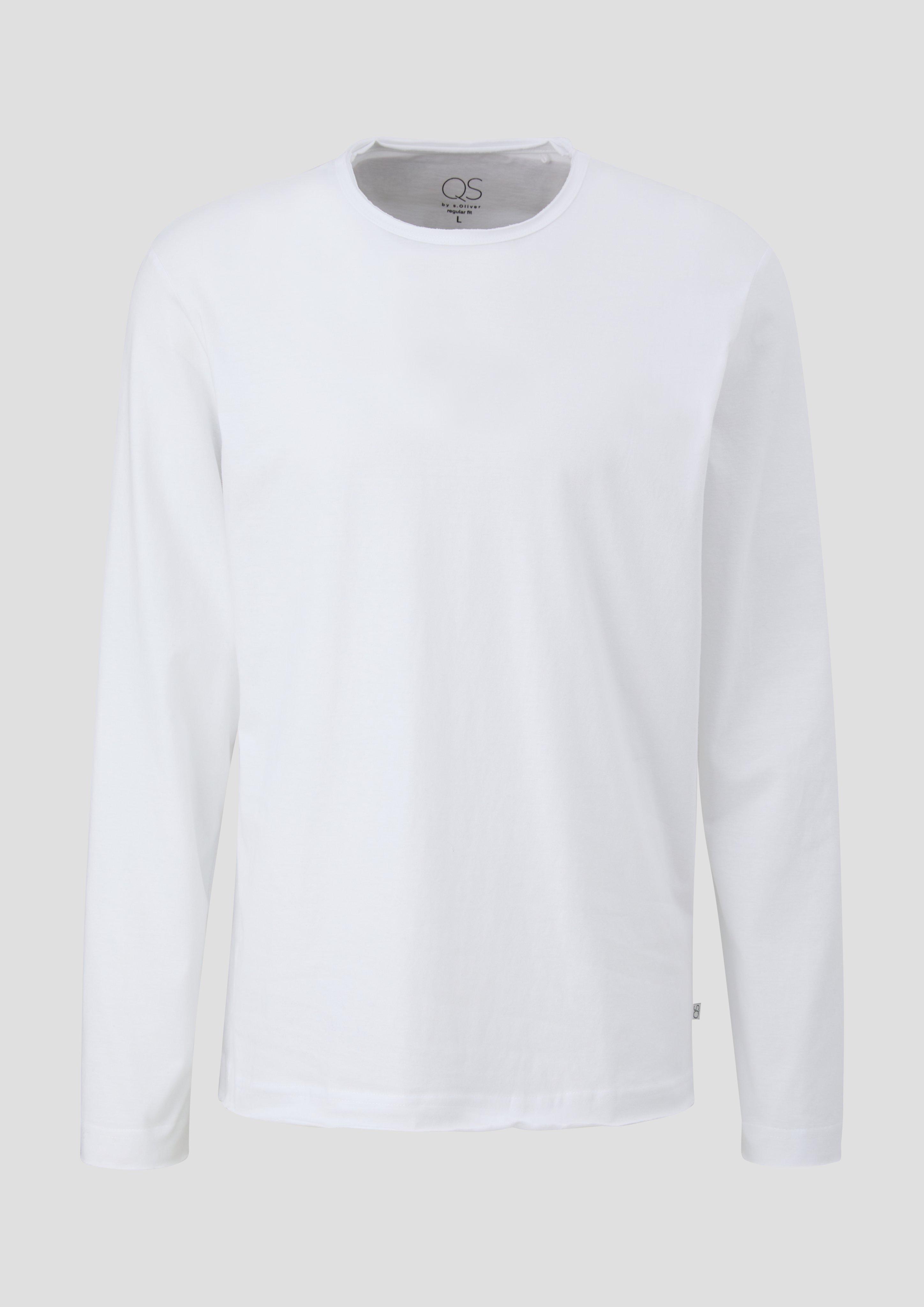 QS - Longsleeve mit Garment Dye, Herren, weiß