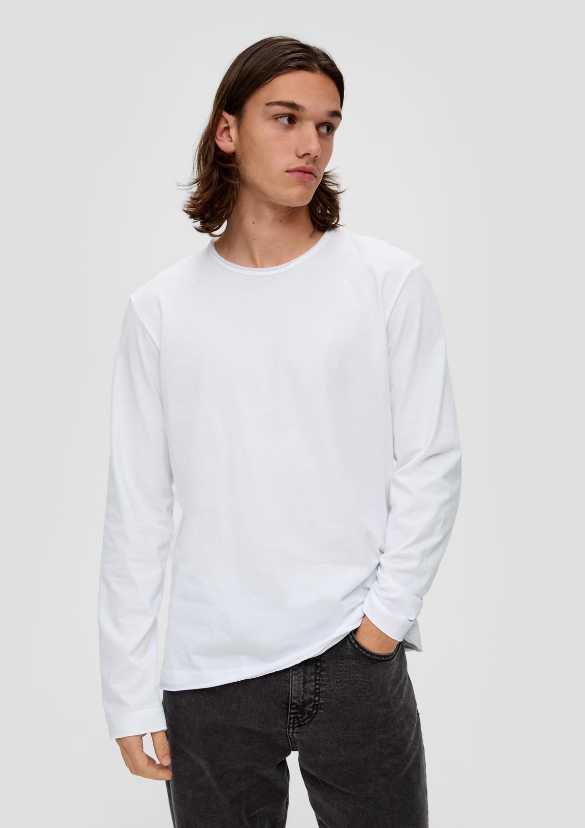Long sleeve rolled a sage with top - green hem