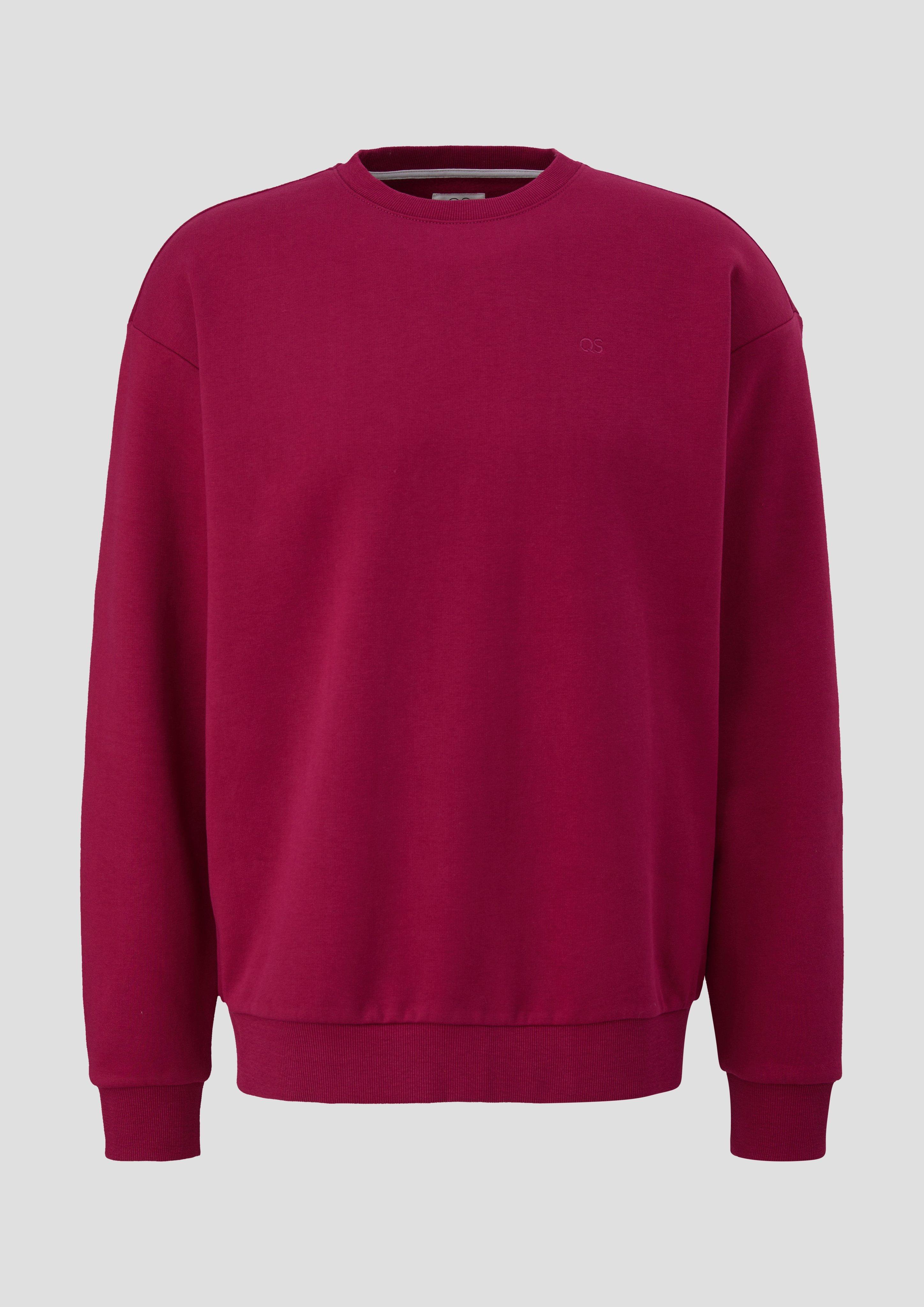 QS - Sweatshirt mit Logo-Stickerei, Herren, Rosa