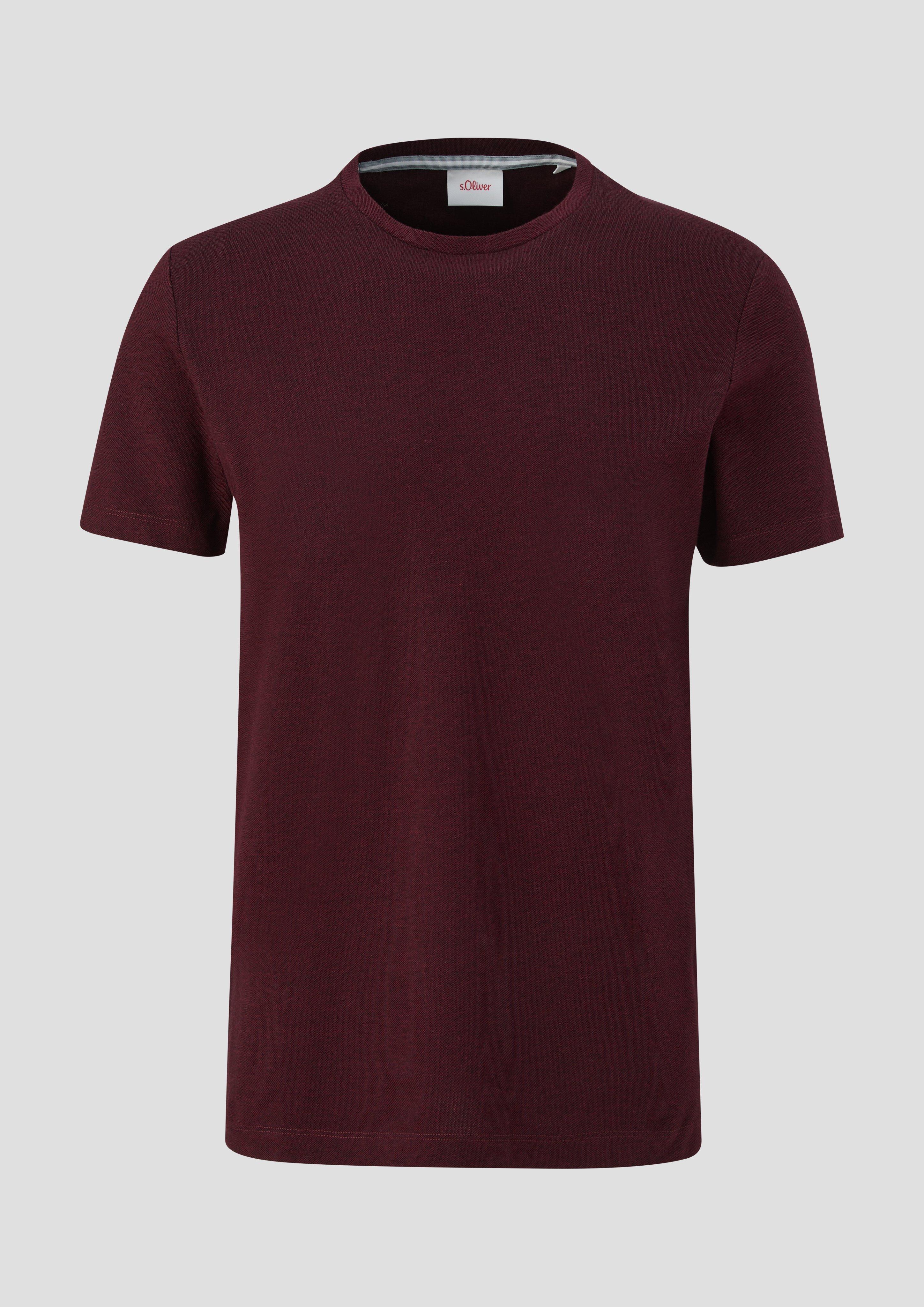 s.Oliver - T-Shirt mit Piqué-Struktur, Herren, rot