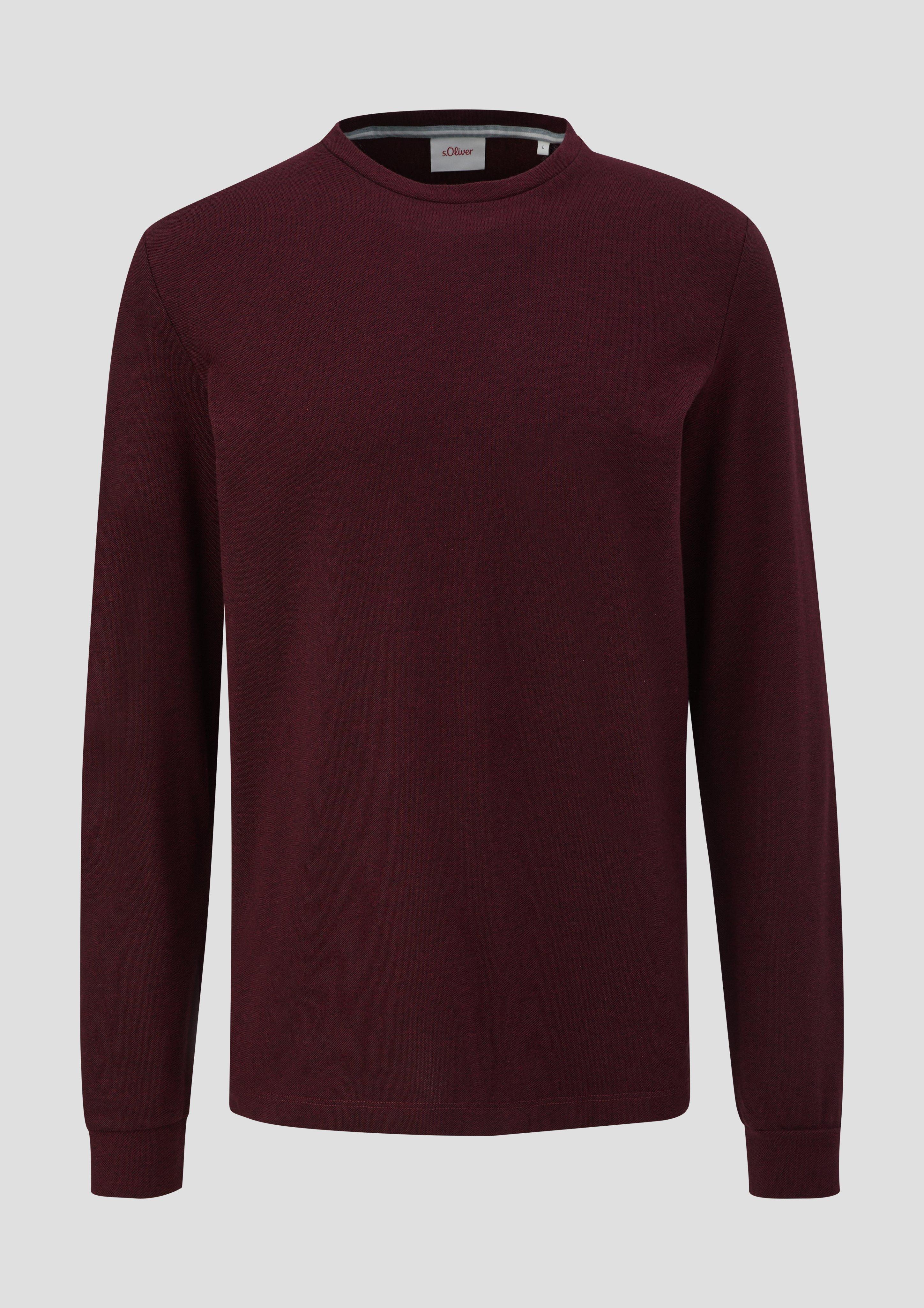 s.Oliver - Piqué-Longsleeve aus Modalmix, Herren, rot