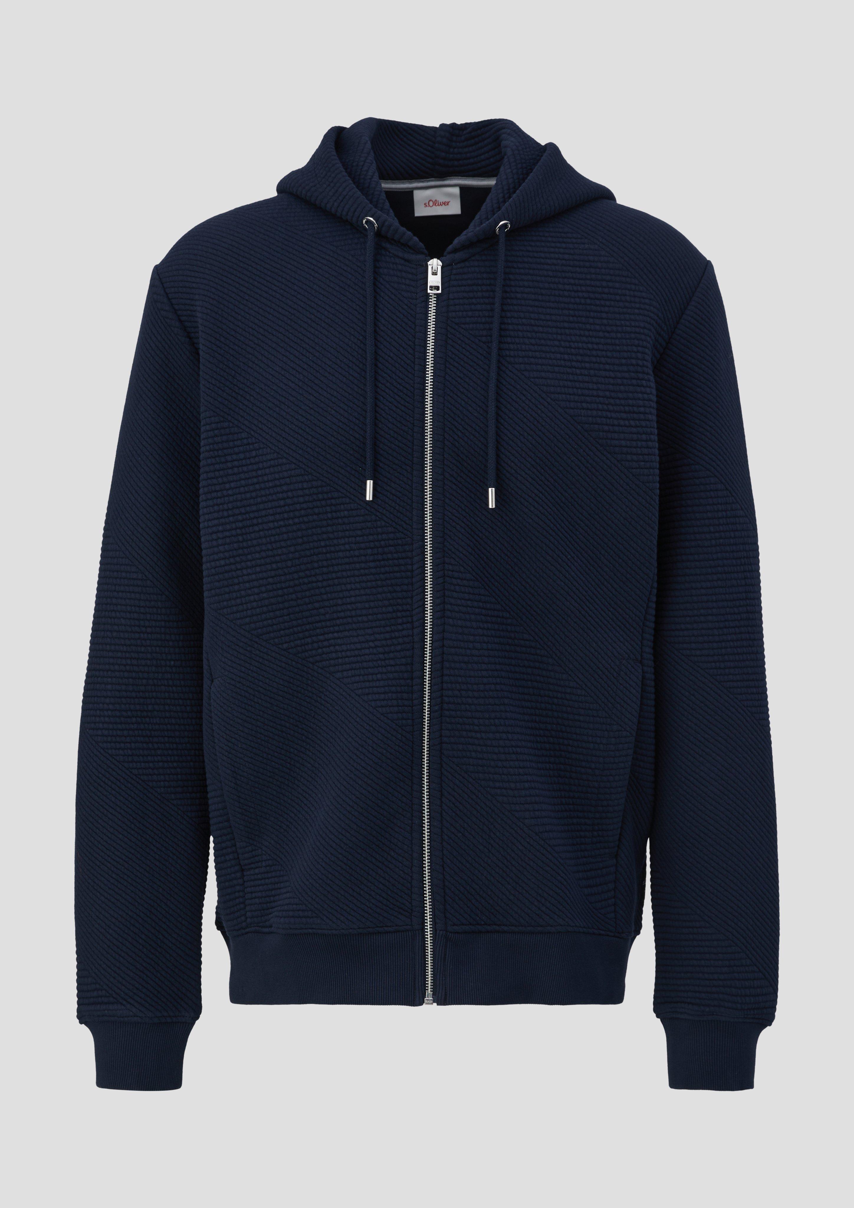 s.Oliver - Kapuzenjacke mit Strukturmuster, Herren, blau