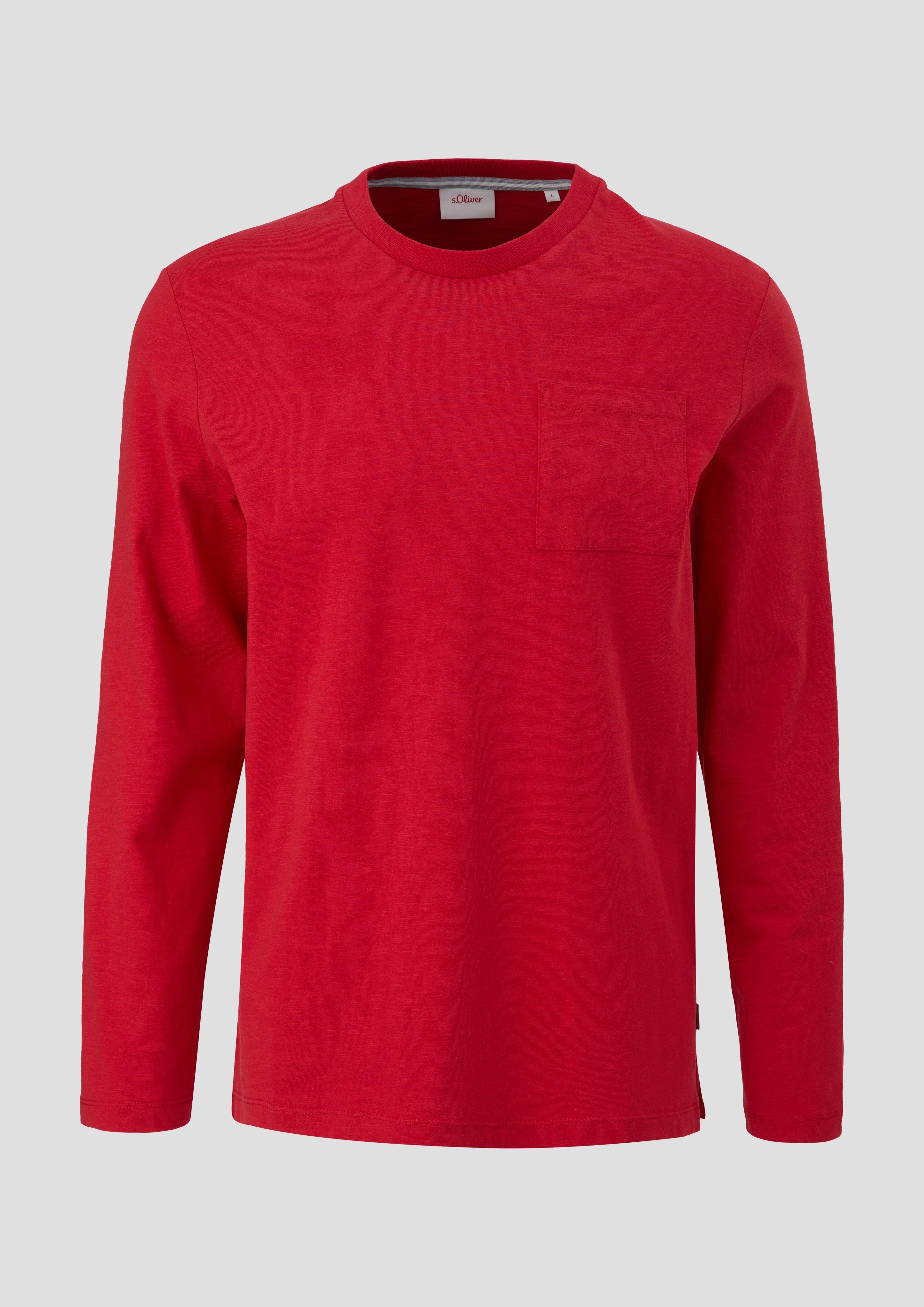 s.Oliver - Longsleeve mit Flammgarnstruktur, Herren, rot