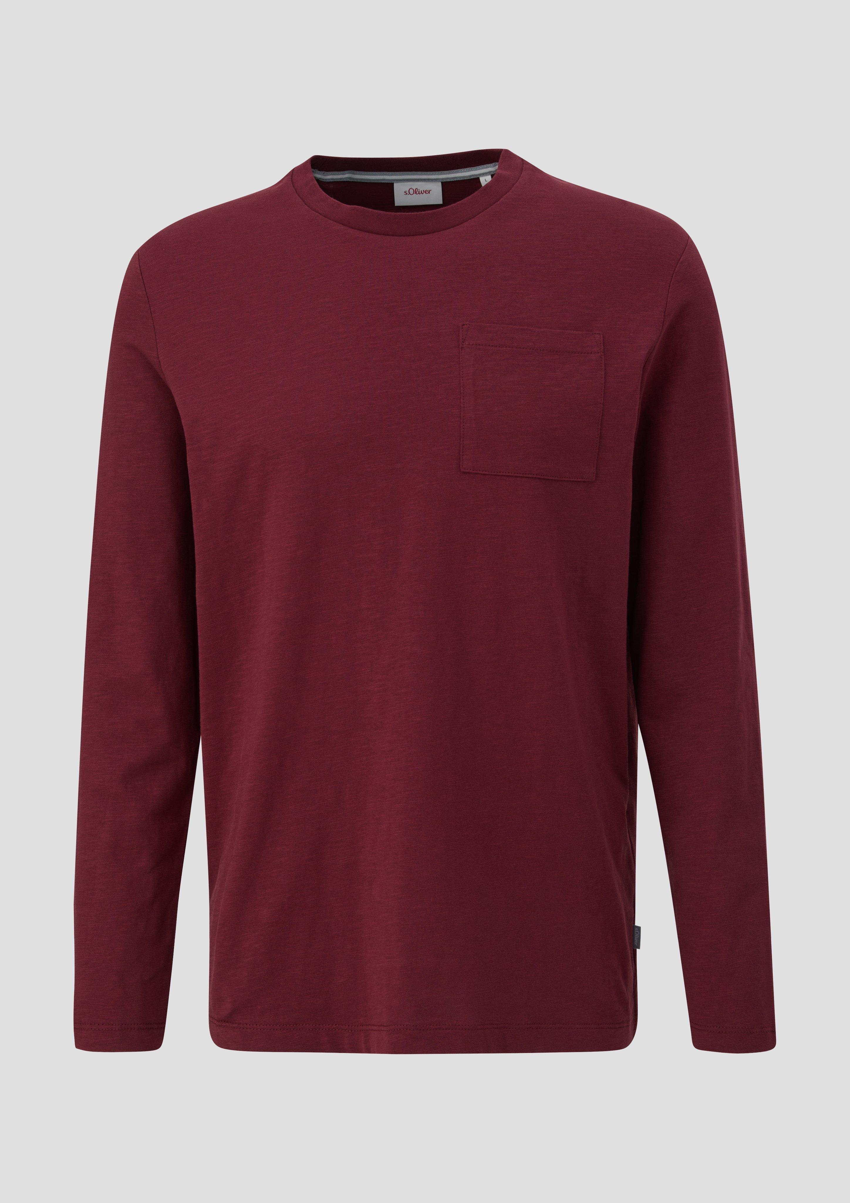 s.Oliver - Longsleeve mit Flammgarnstruktur, Herren, rot