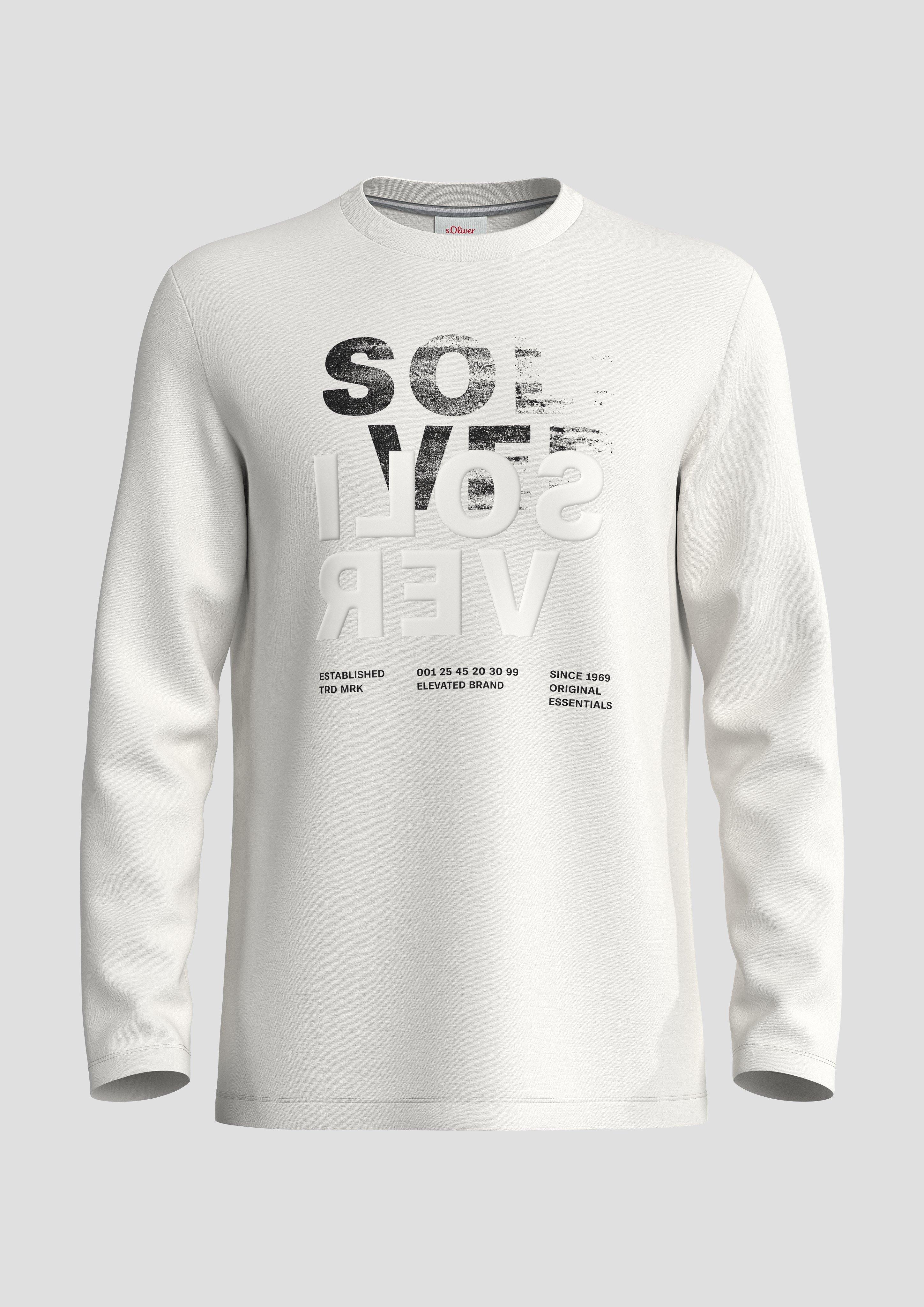 s.Oliver Longsleeve mit gummiertem Label-Print