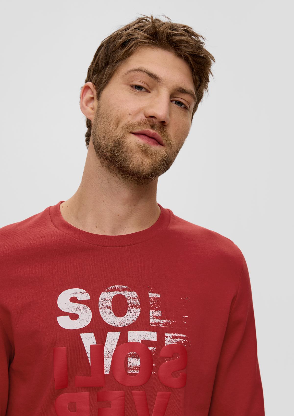 s.Oliver T-shirt à manches longues à logo imprimé engommé