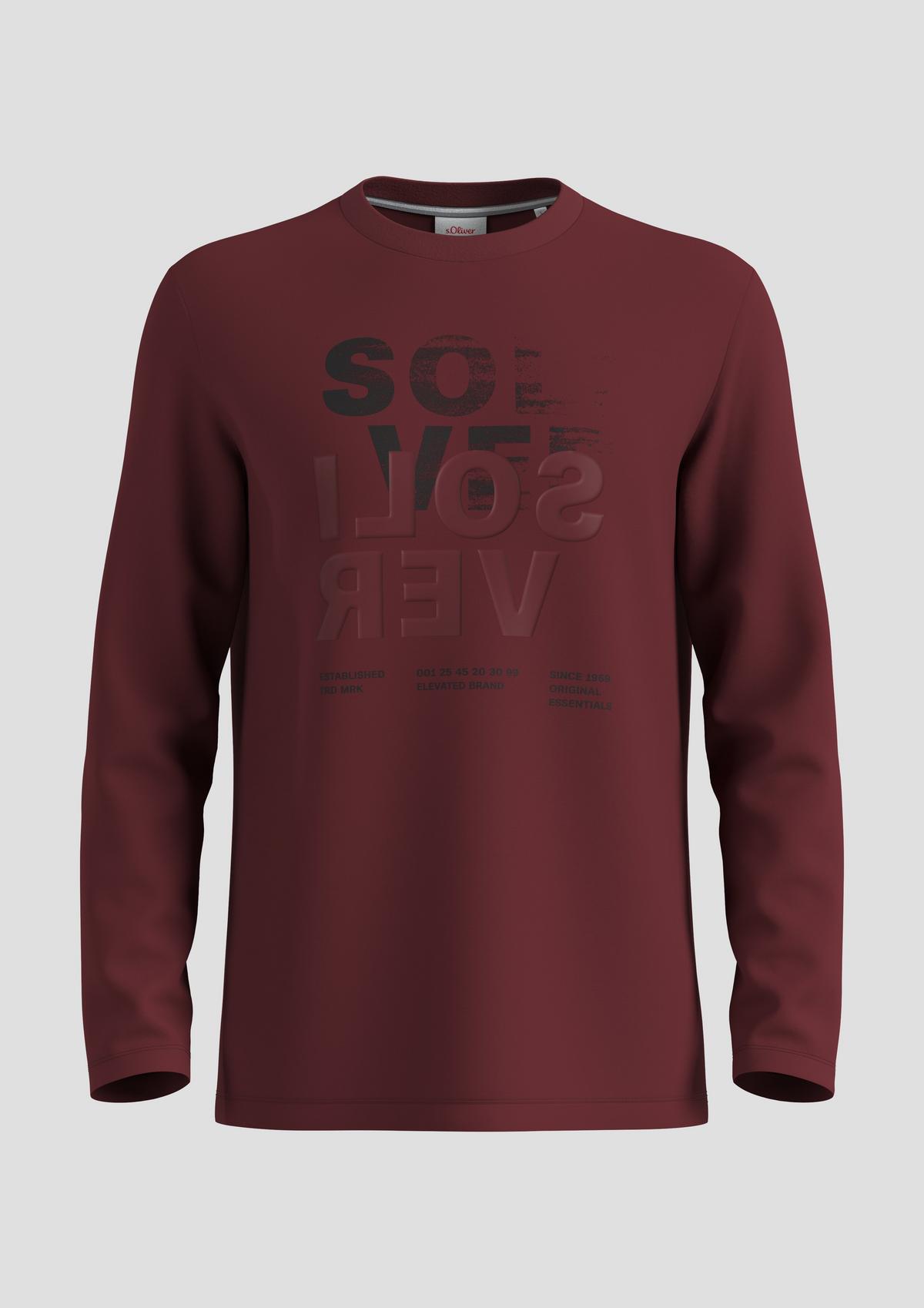 s.Oliver Long sleeve top with a rubberised logo print