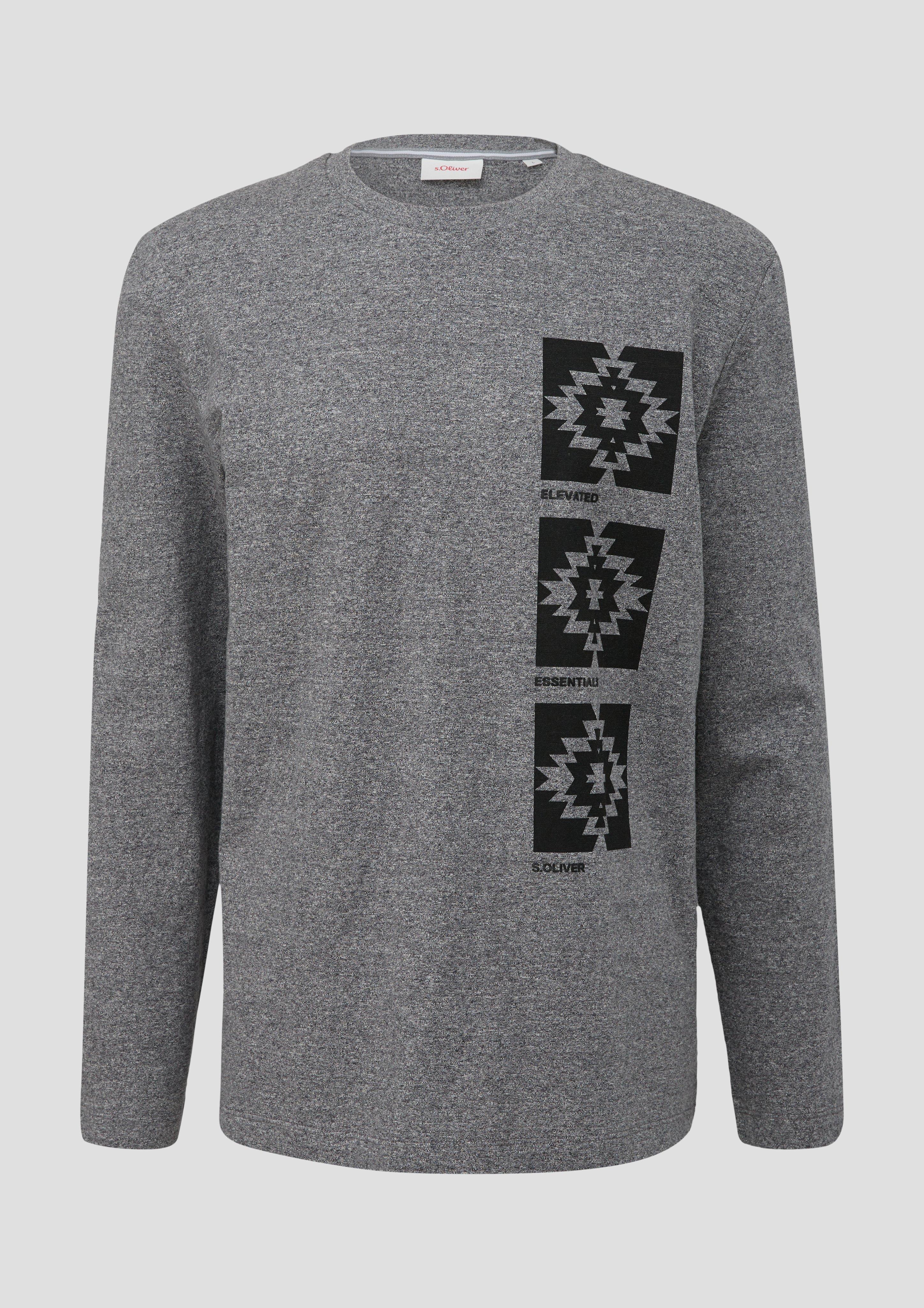Long sleeve top with front print - dark grey | s.Oliver Long sleeve top with front print - dark grey | s.Oliver