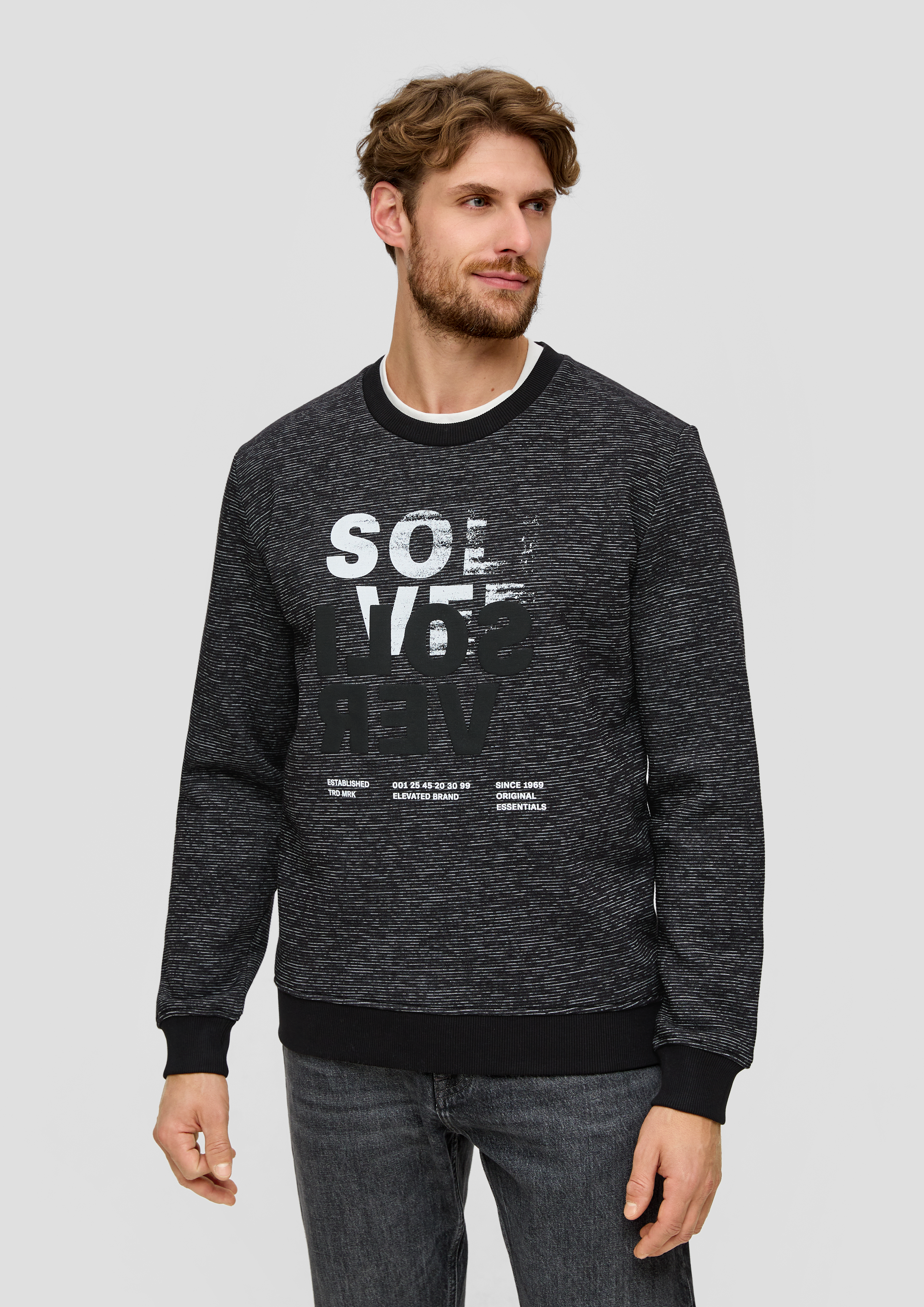 S.Oliver Sweatshirt mit gummiertem Schriftprint