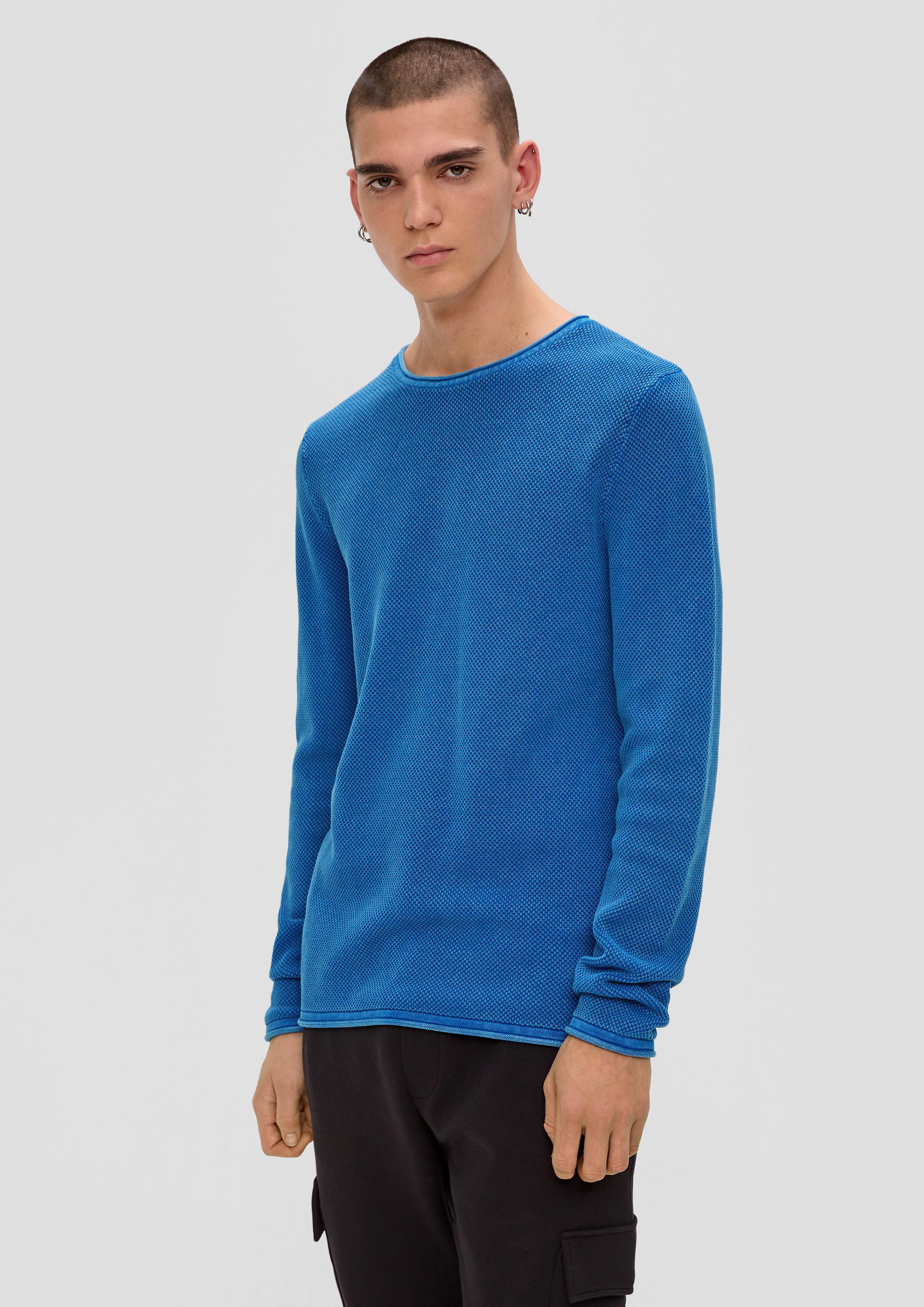 Leichter Strickpullover mit Musterstruktur - royalblau | s.Oliver