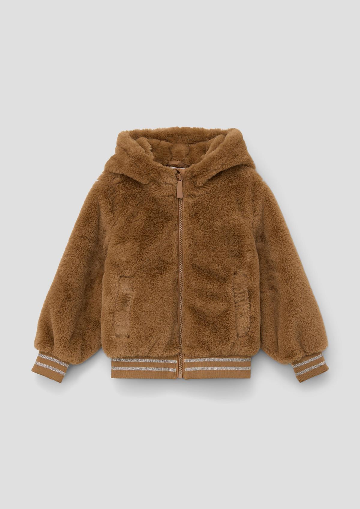 Teddy jacket with a hood - sandstone | s.Oliver