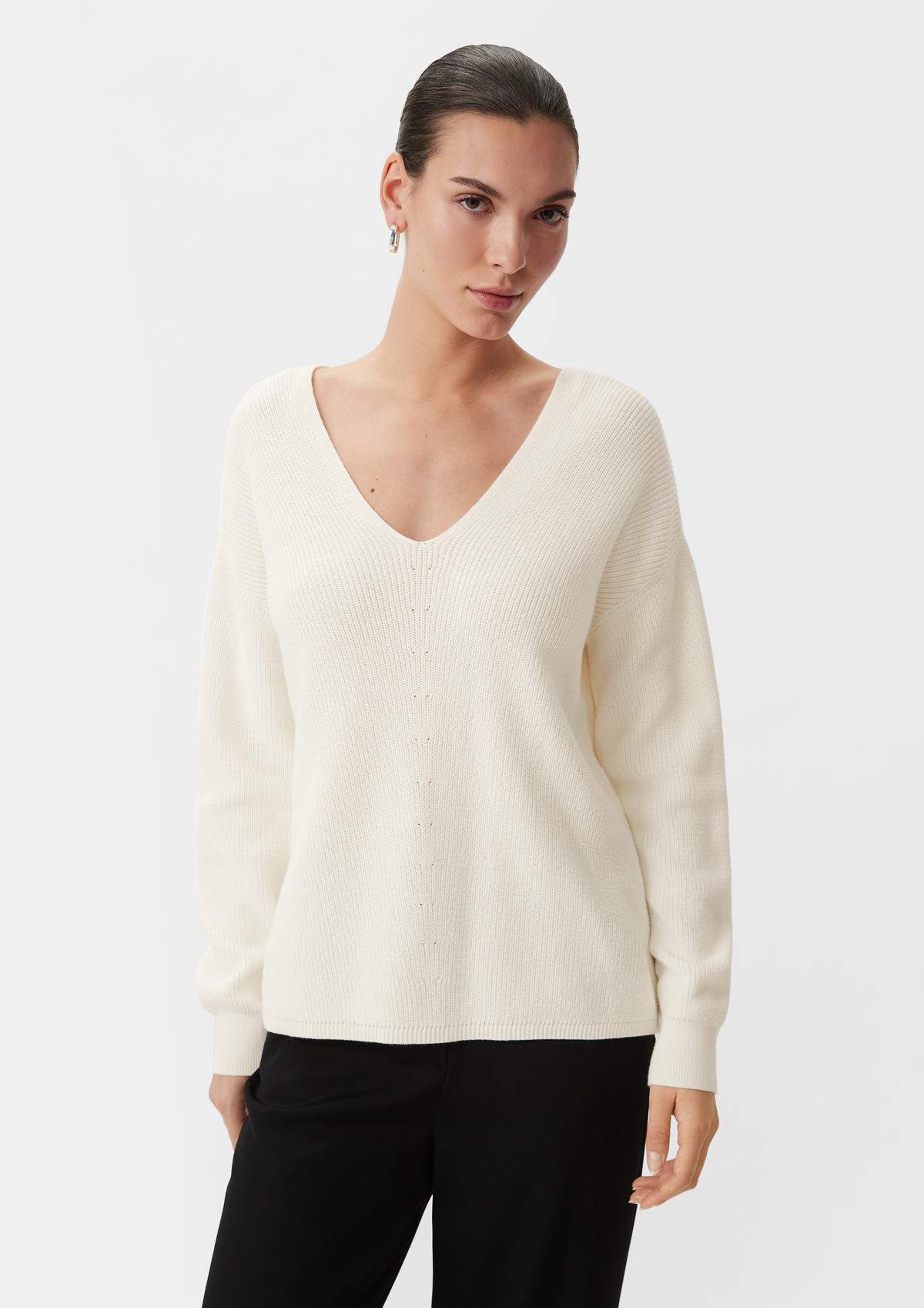 comma Knitted jumper with patterned details