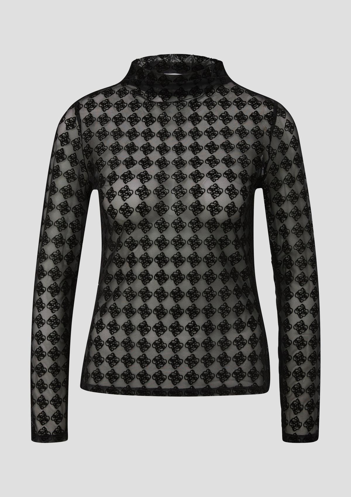 s.Oliver Mesh long sleeve top with an all-over print