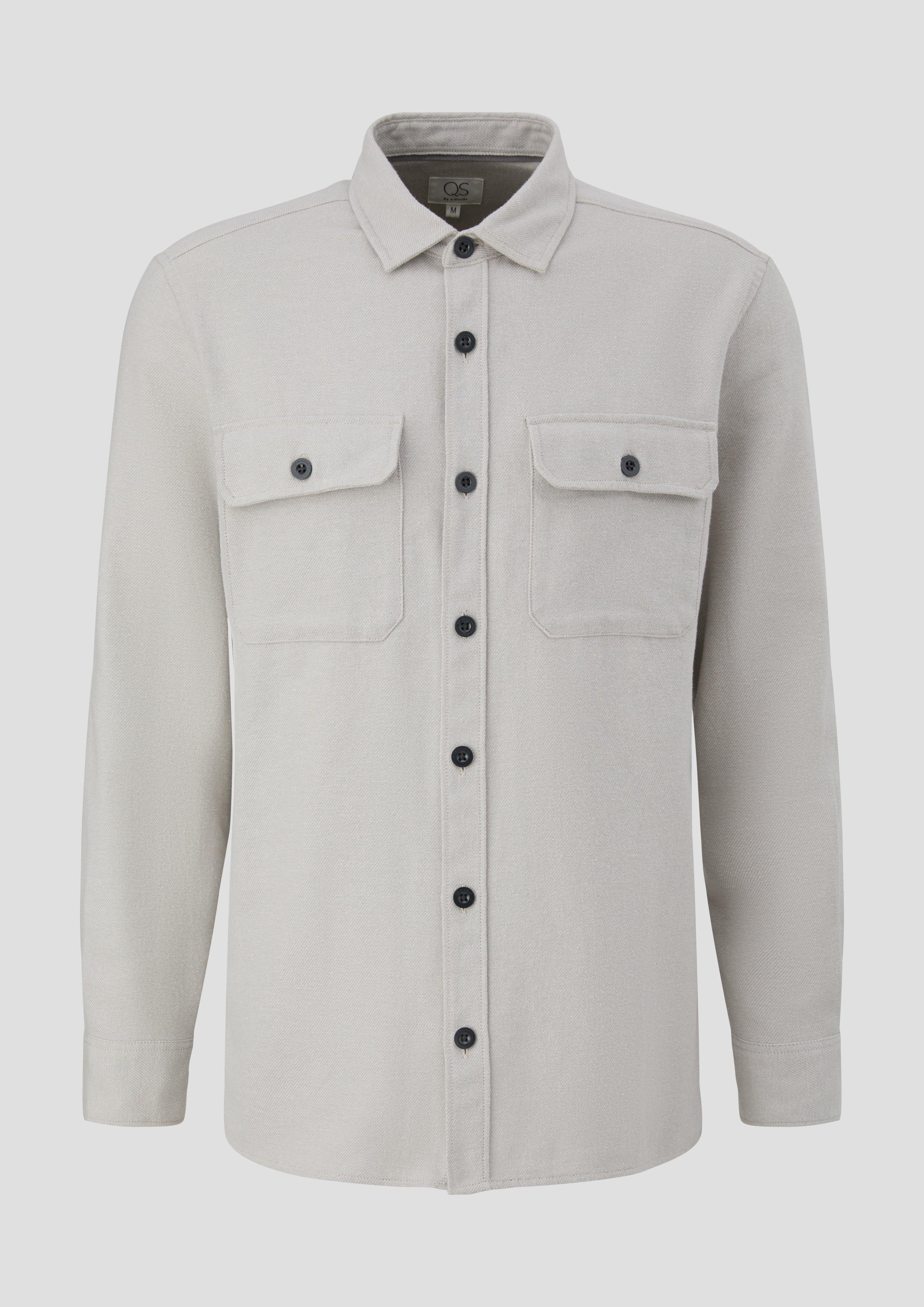 QS - Overshirt aus reiner Baumwolle, Herren, creme