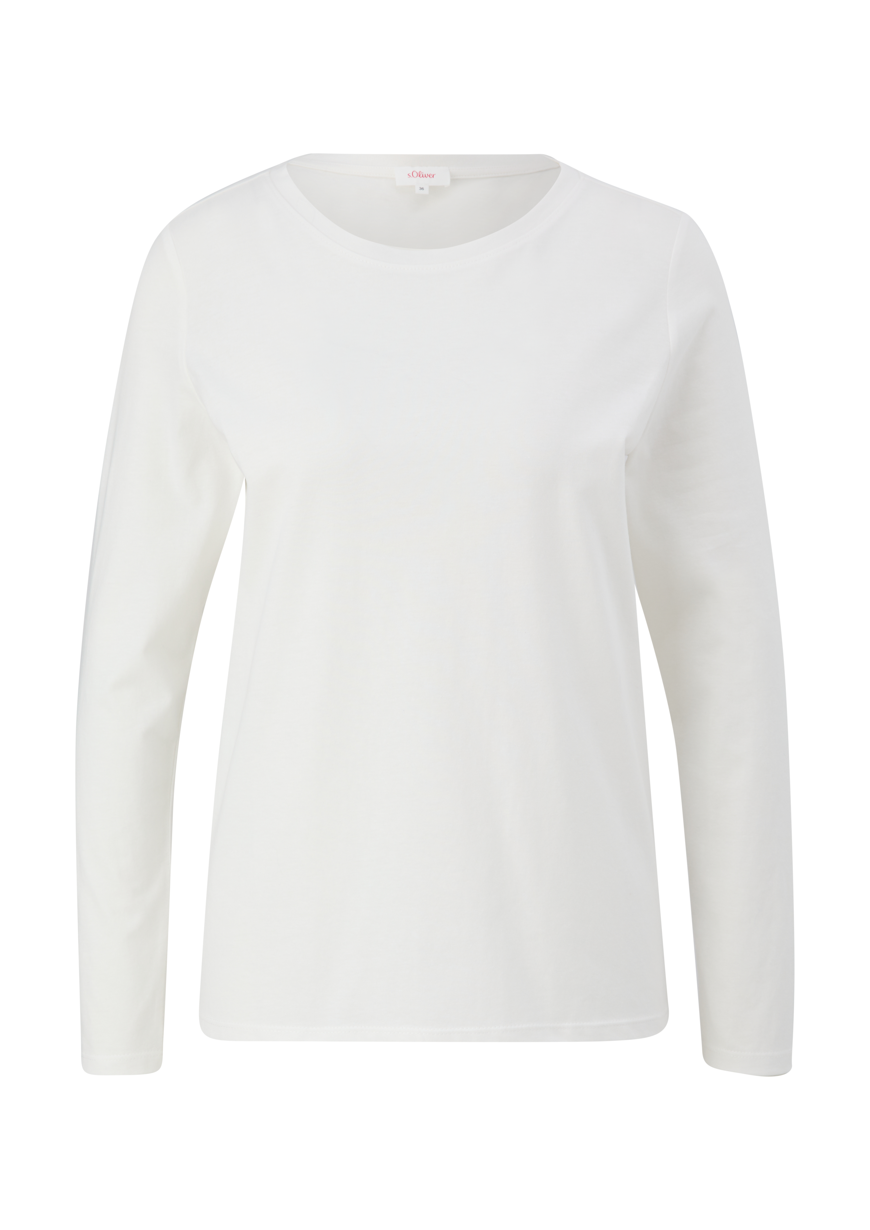 s.Oliver - Langarmshirt aus reiner Baumwolle, Damen, creme