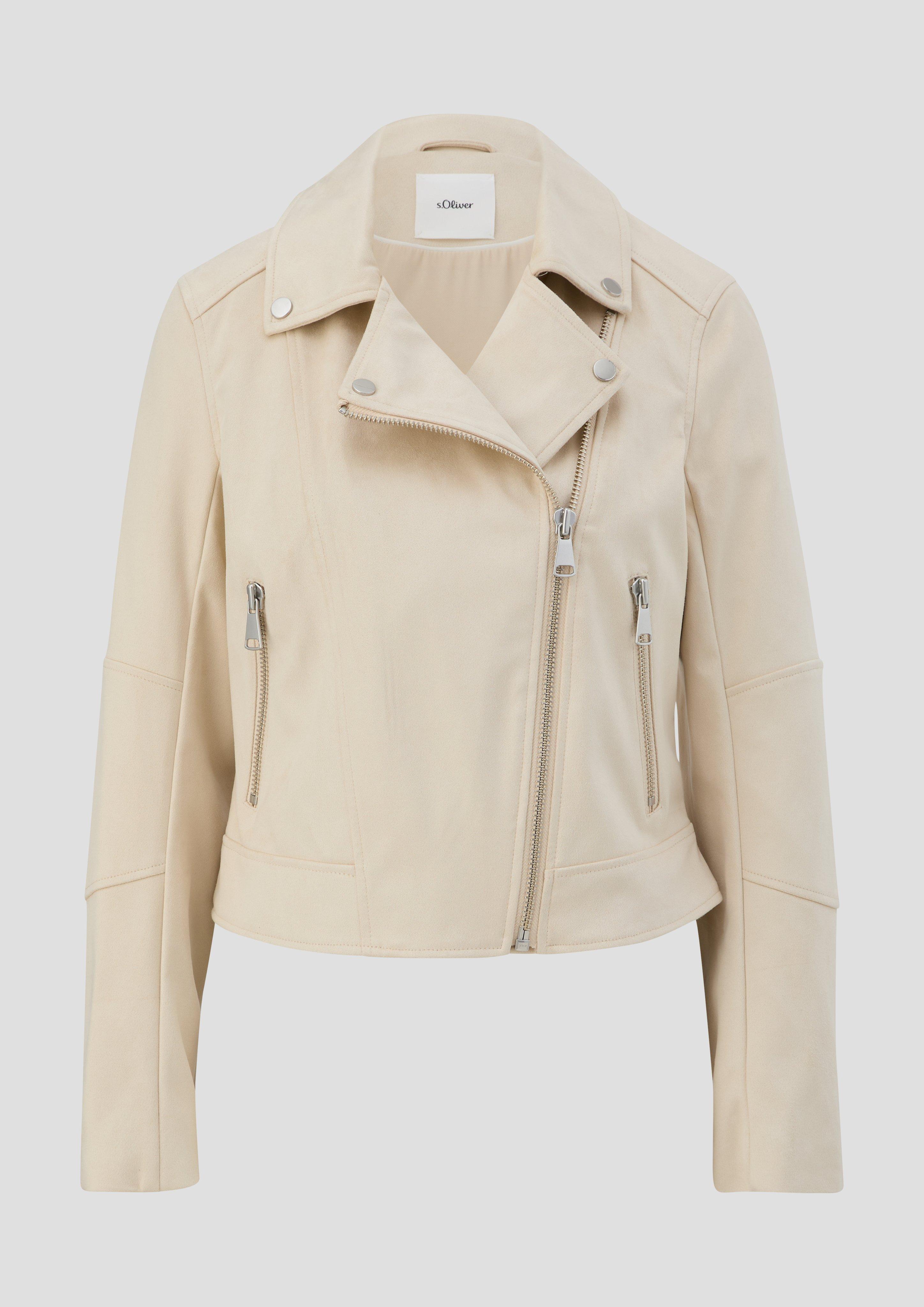 s.Oliver - Bikerjacke in Lederoptik, Damen, Beige