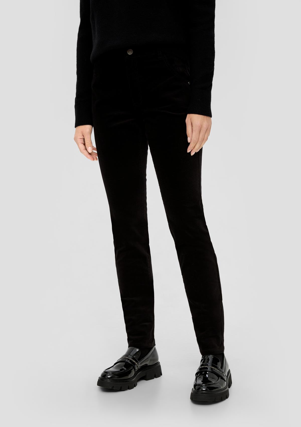 s.Oliver Slim fit: velvet trousers in a five-pocket design