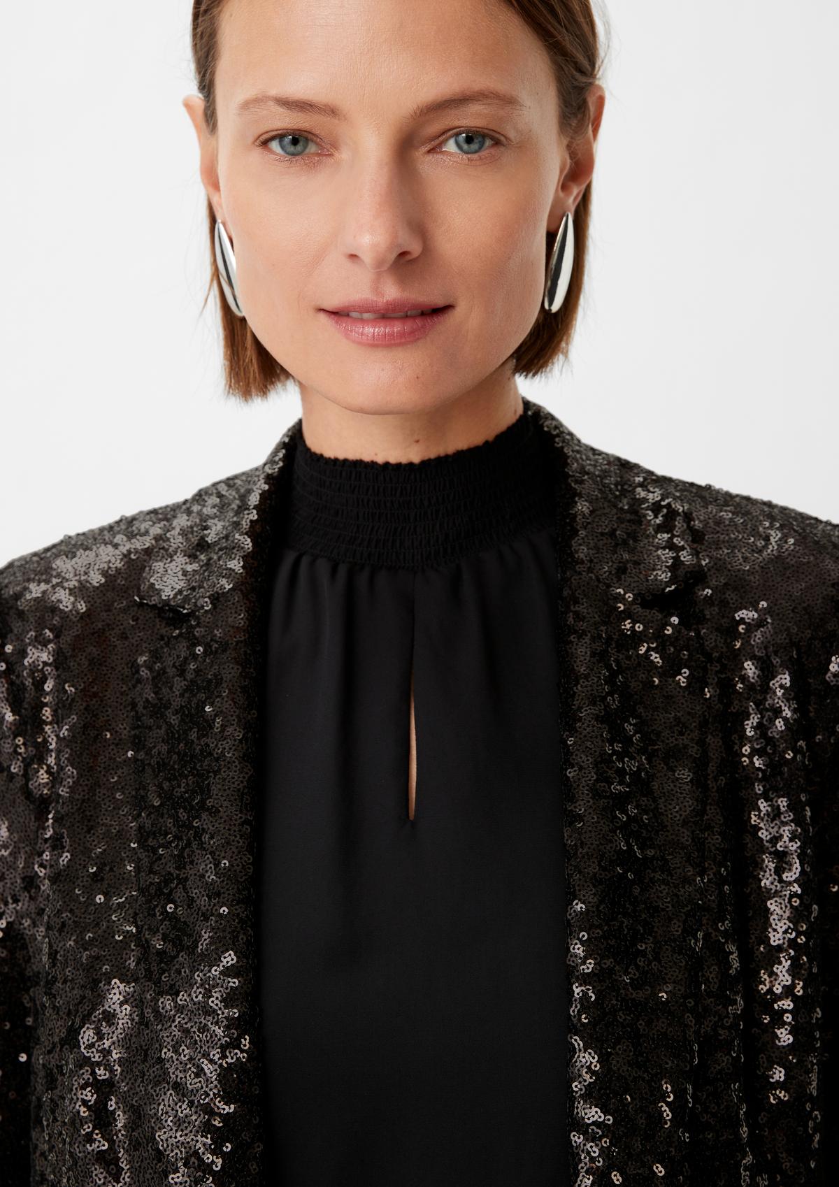 comma Long blazer with sequins