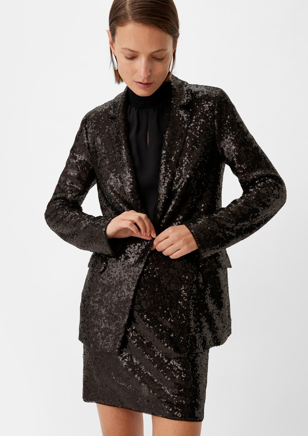 Long blazer with sequins