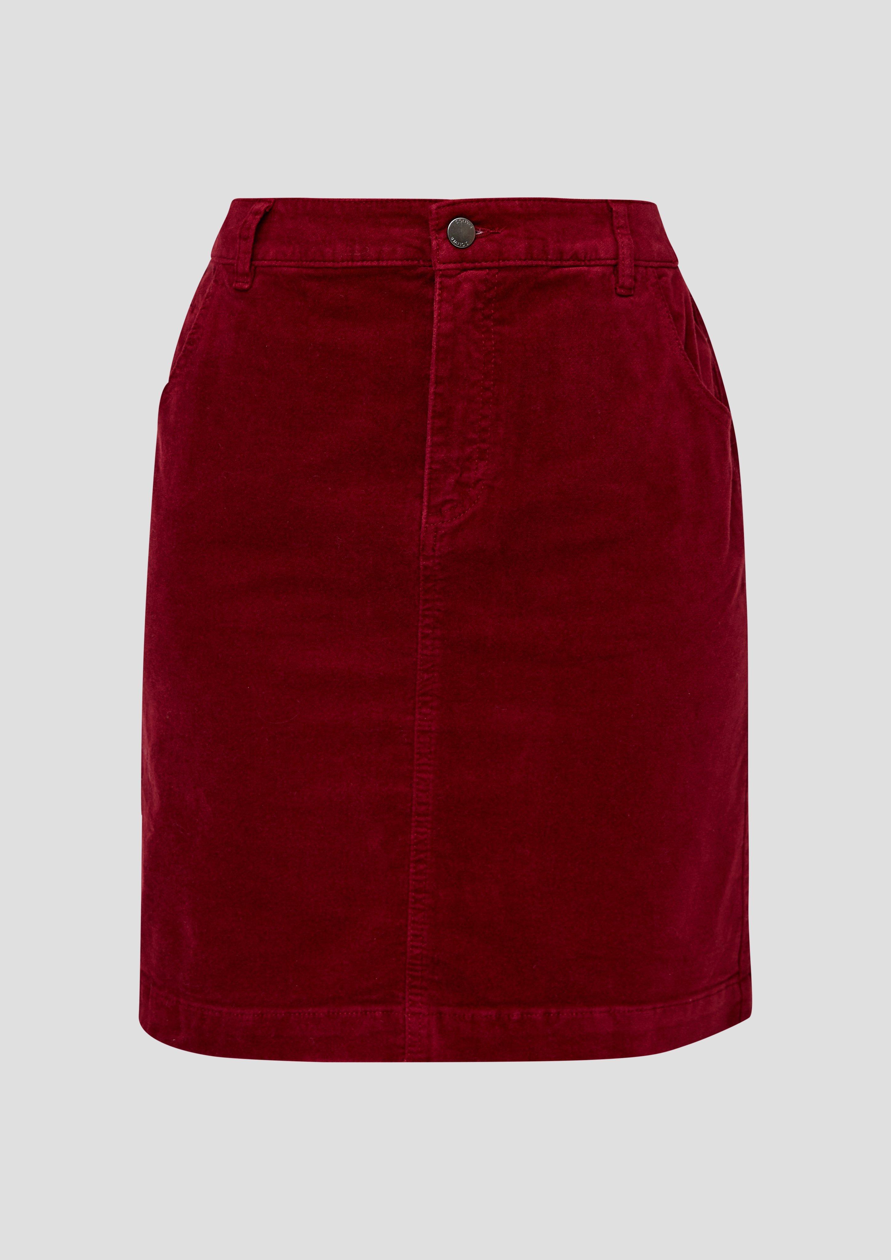s.Oliver - Kurzer Rock aus Samt, Damen, rot
