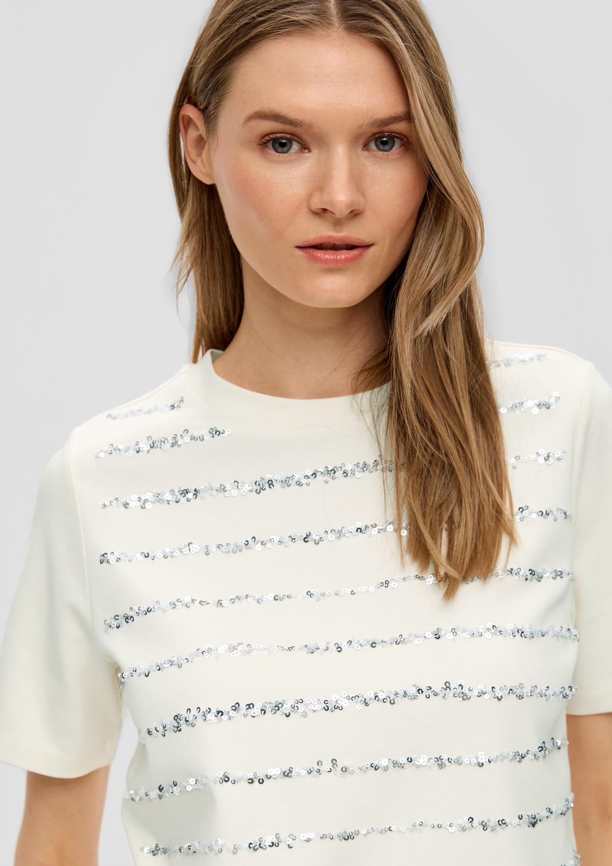 s.Oliver Cotton T-shirt with sequins