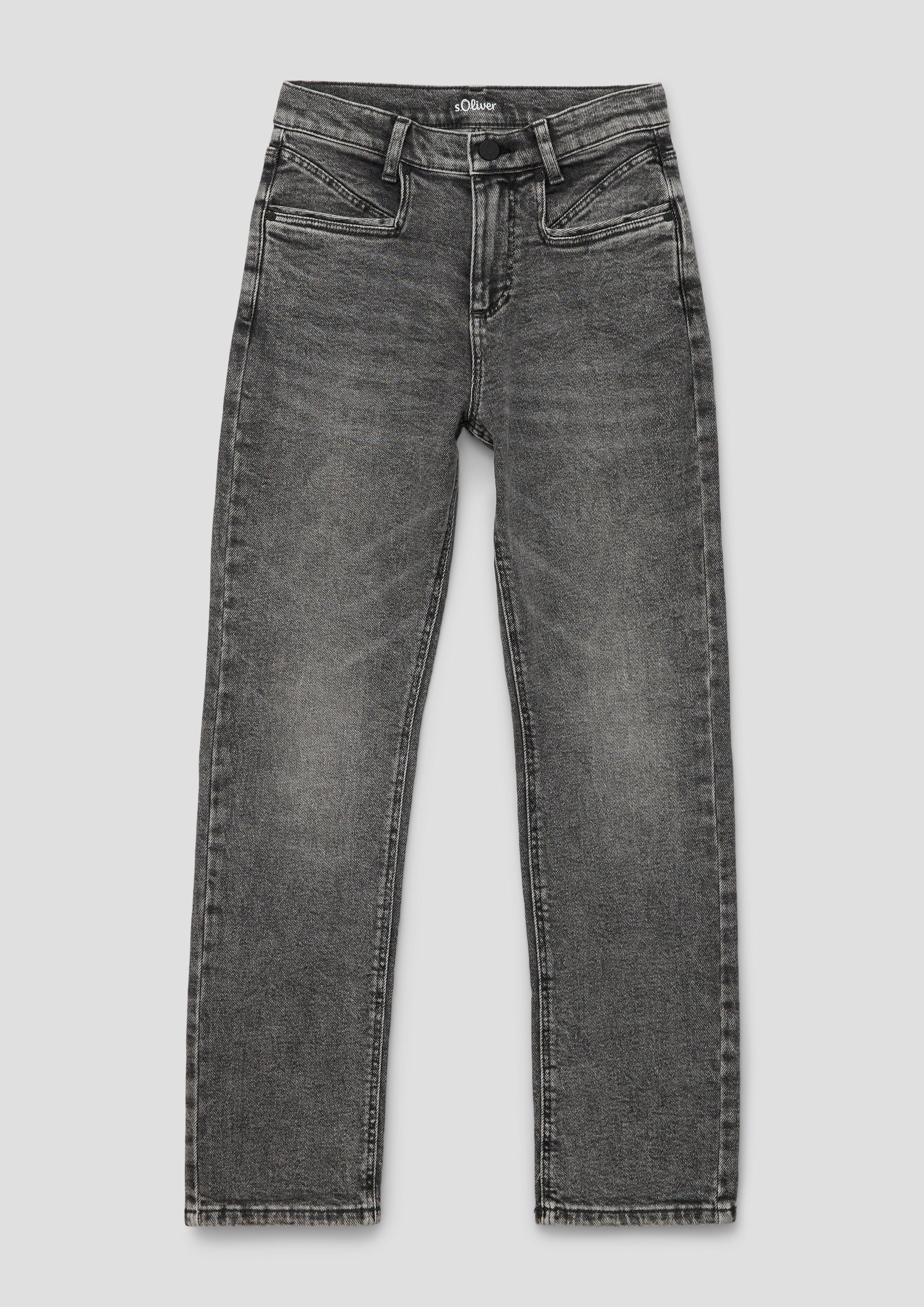 Jeans / relaxed fit / high rise / straight leg - grey melange | s 