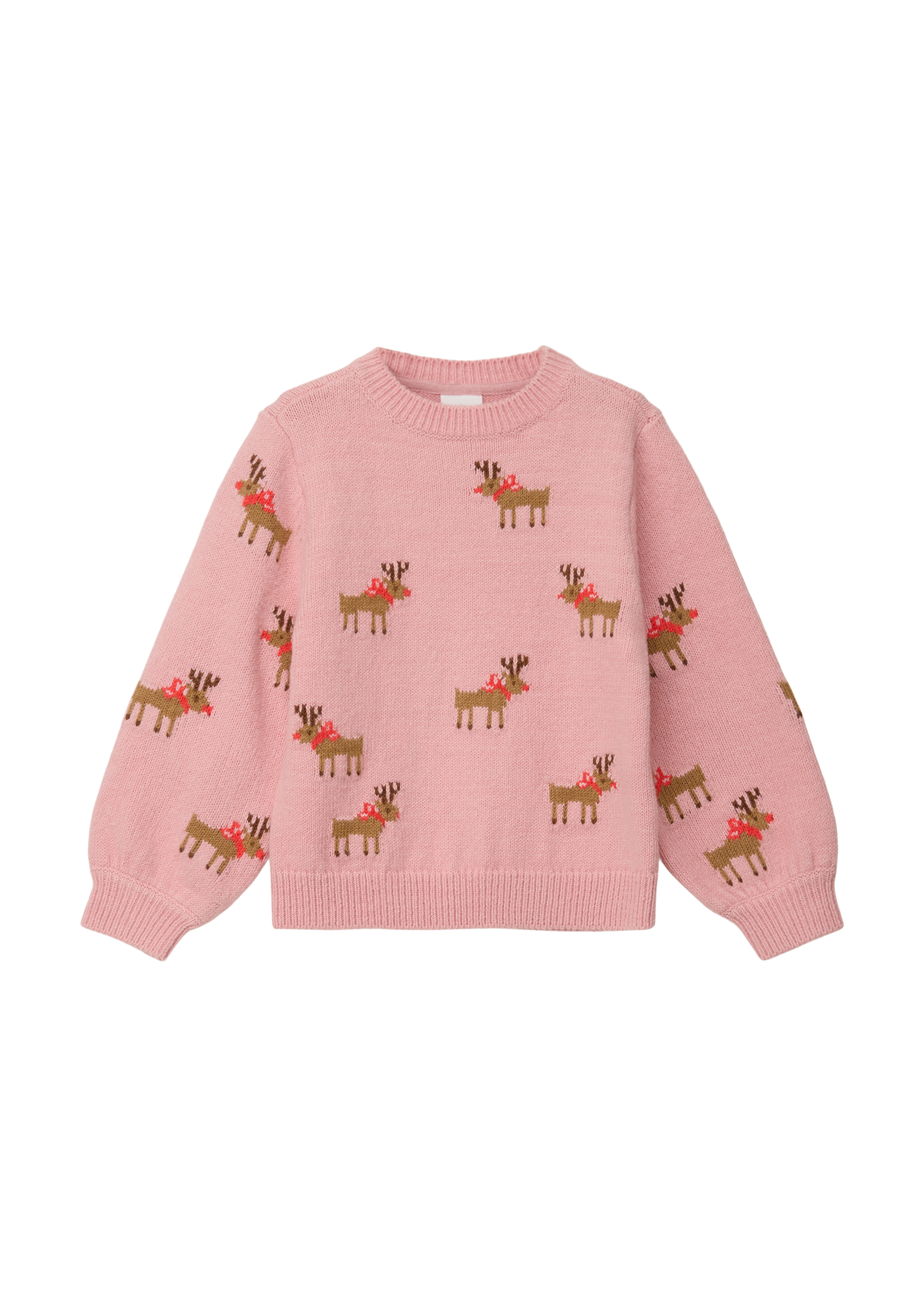 s.Oliver - Strickpullover mit Rentier-Intarsien, Kinder, Rosa