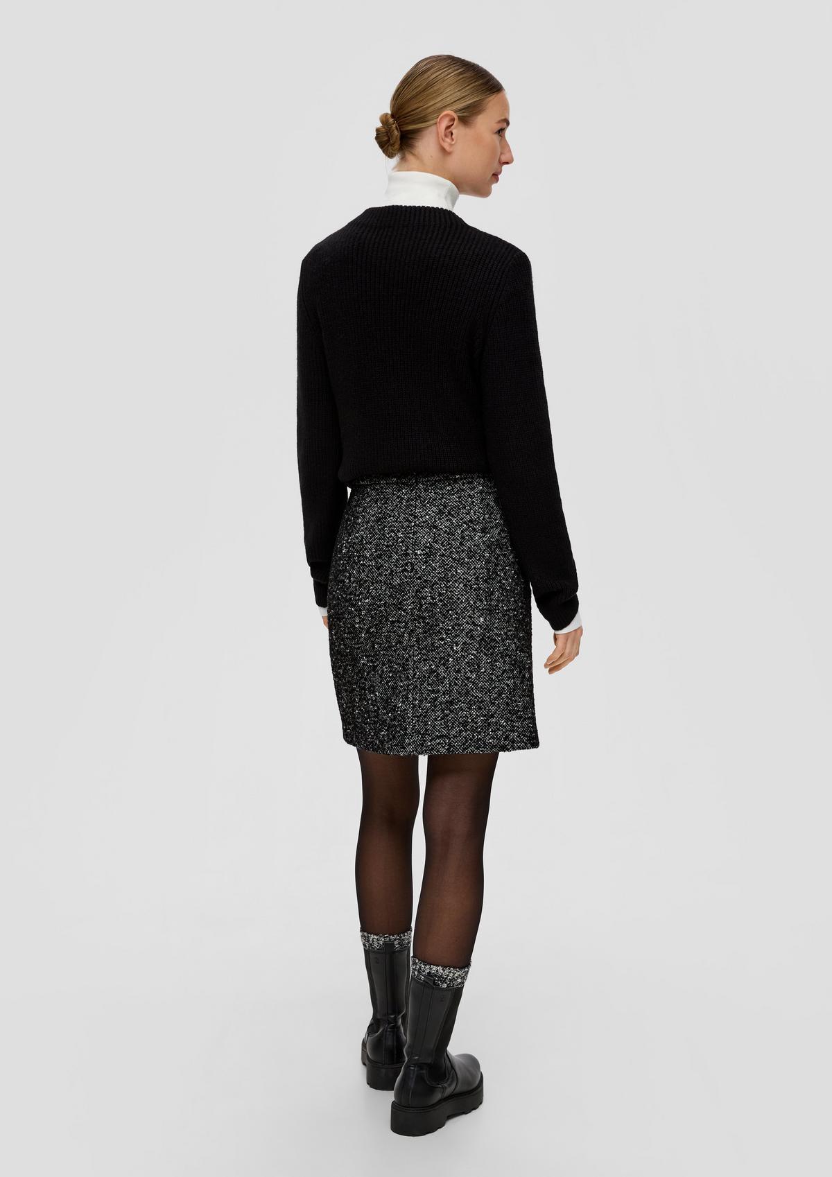 s.Oliver Wool skirt with bouclé