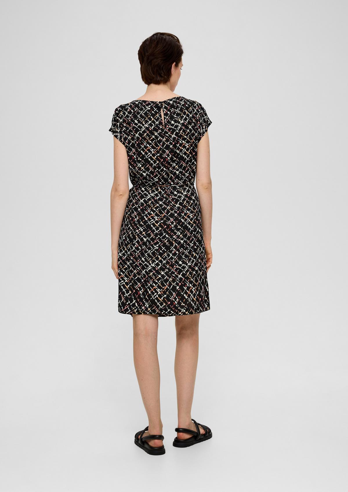 Viscose dress with ties - black | s.Oliver